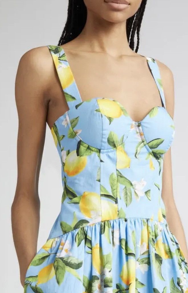 L'AGENCE L'AGENCE Lemon Print Corset Minidress size 8 Size M / US 6-8 / IT 42-44 - 5 Thumbnail