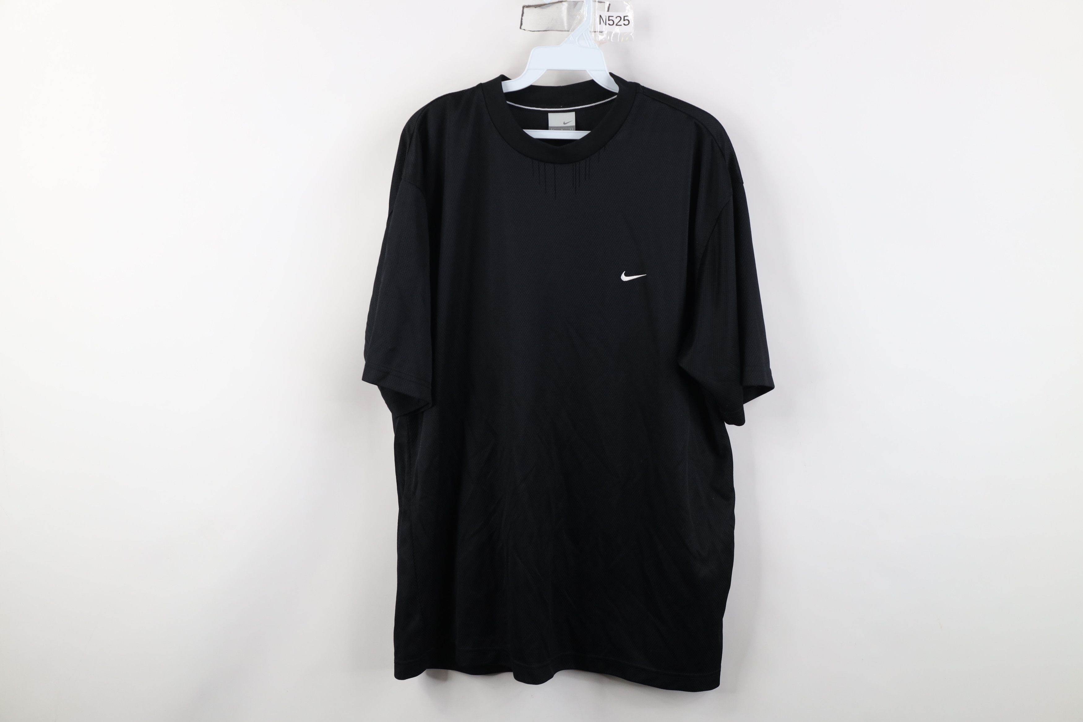 Nike Vintage Y2K Nike Mini Swoosh Knit Short Sleeve T-Shirt Black Size US L / EU 52-54 / 3 - 1 Thumbnail
