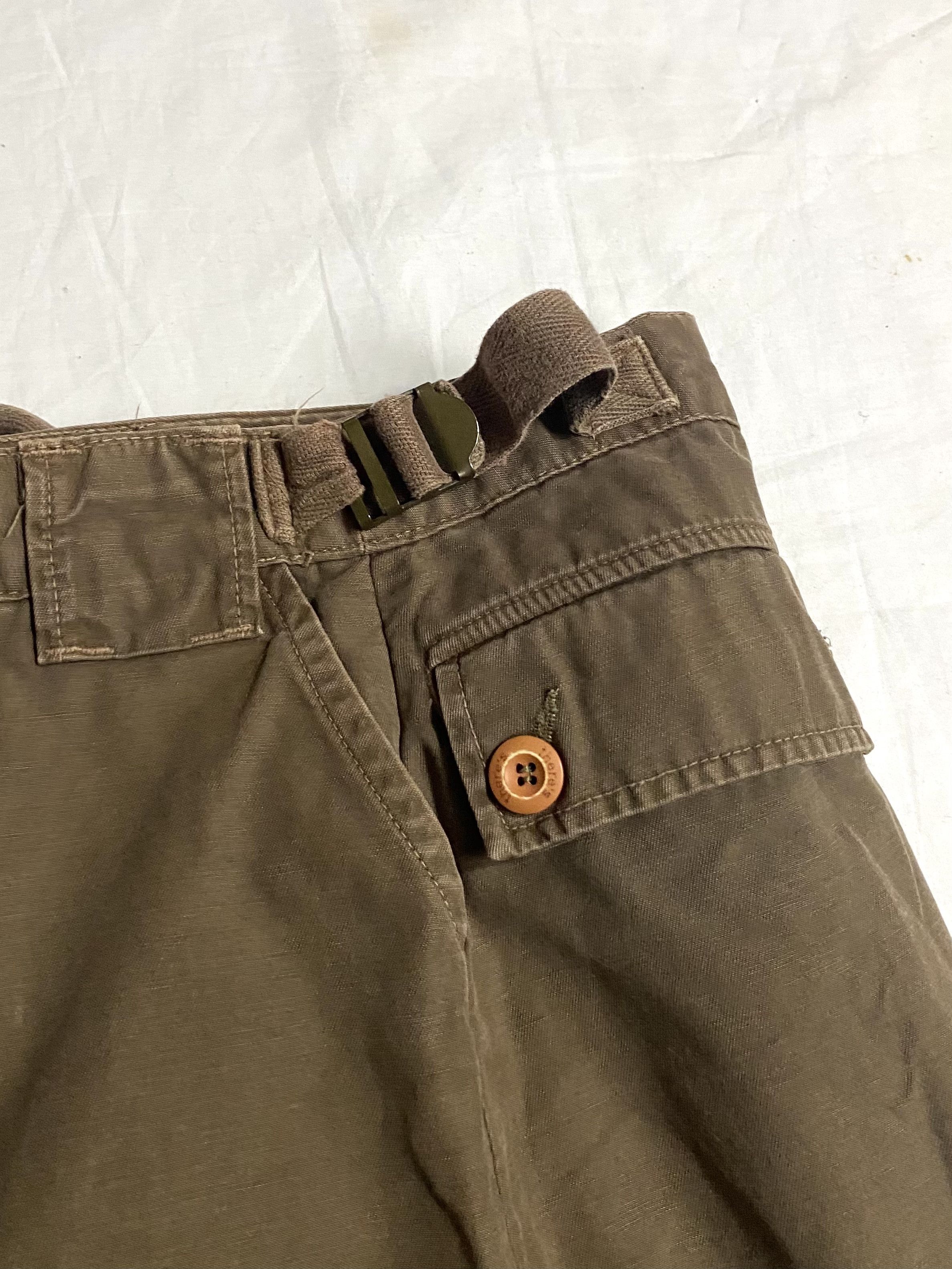 Japanese Brand There’s Brown Utility Cargo Skirt Multi-Pocket and Button Size 29" - 8 Thumbnail