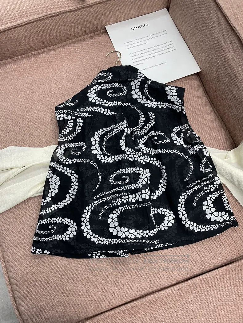 Chanel Chanel Beach Series Black and White Printed Shirt Size XXS / US 00 / IT 34 - 3 Thumbnail