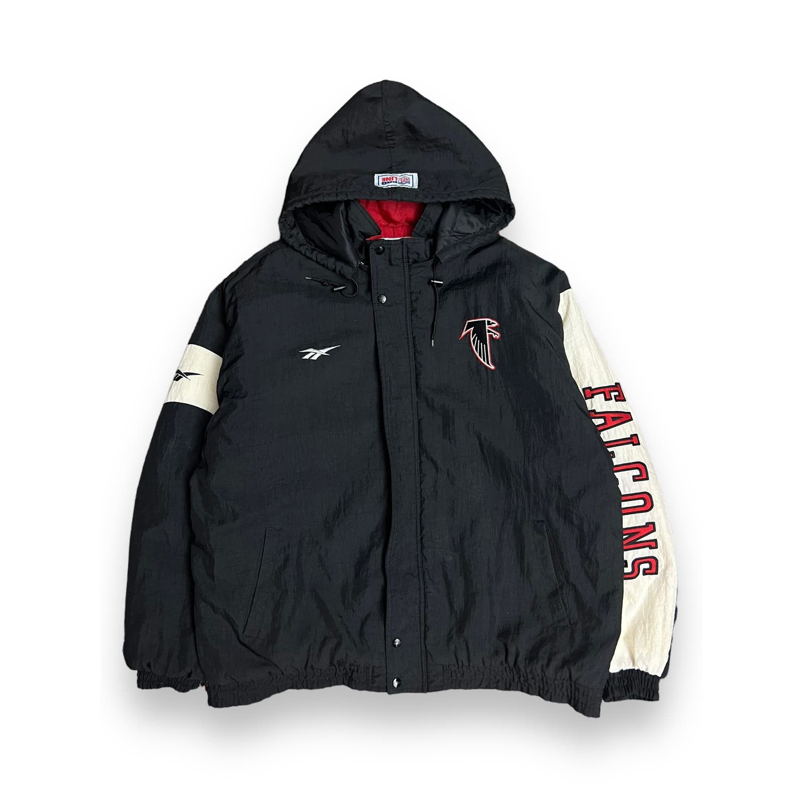 image of Falcons Nfl Sports Puffer Jacket in Black, Men's (Size XL)