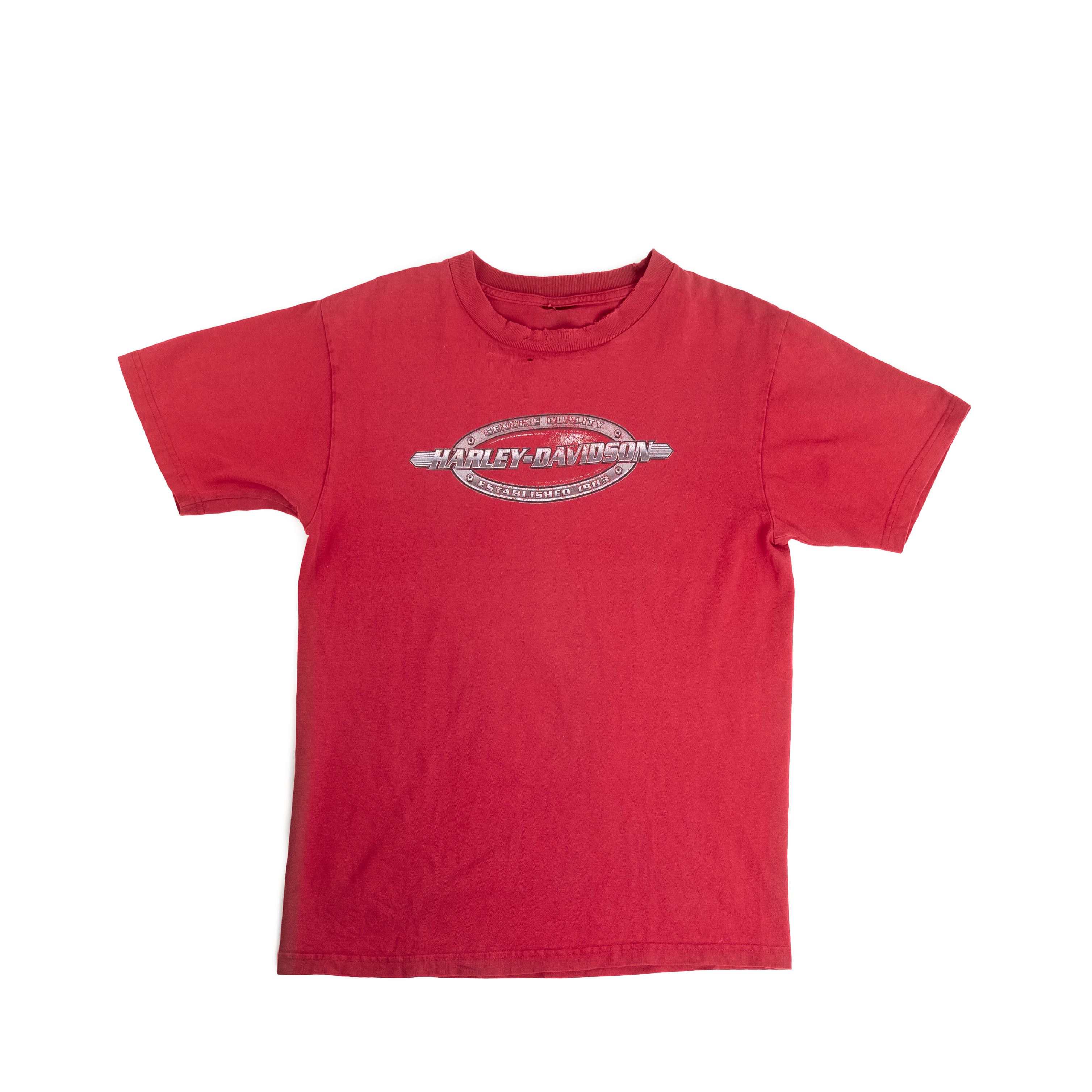 Harley Davidson Vintage 2000's Harley Davidson Thrashed Tee Shirt Size US M / EU 48-50 / 2 - 1 Thumbnail