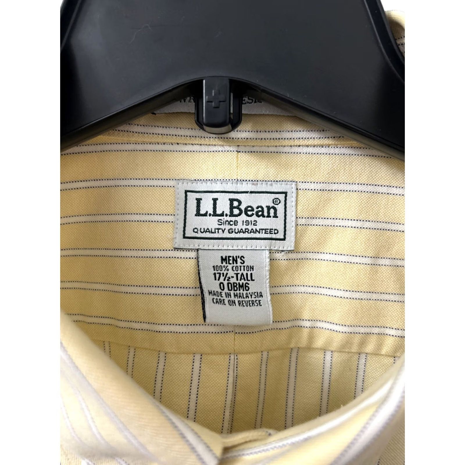 Vintage L.L. Bean Shirt Mens Size 17.5 Yellow Striped Oxford Wrinkle Resistant S/S Button-Up Size US XXL / EU 58 / 5 - 6 Thumbnail