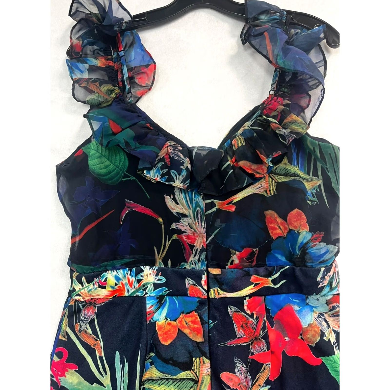 Fashion Nova VINTAGE? Women’s Fashion Nova Tropical Jumpsuit XL Navy One-Piece Womens Size 40" / US 18 - 6 Thumbnail