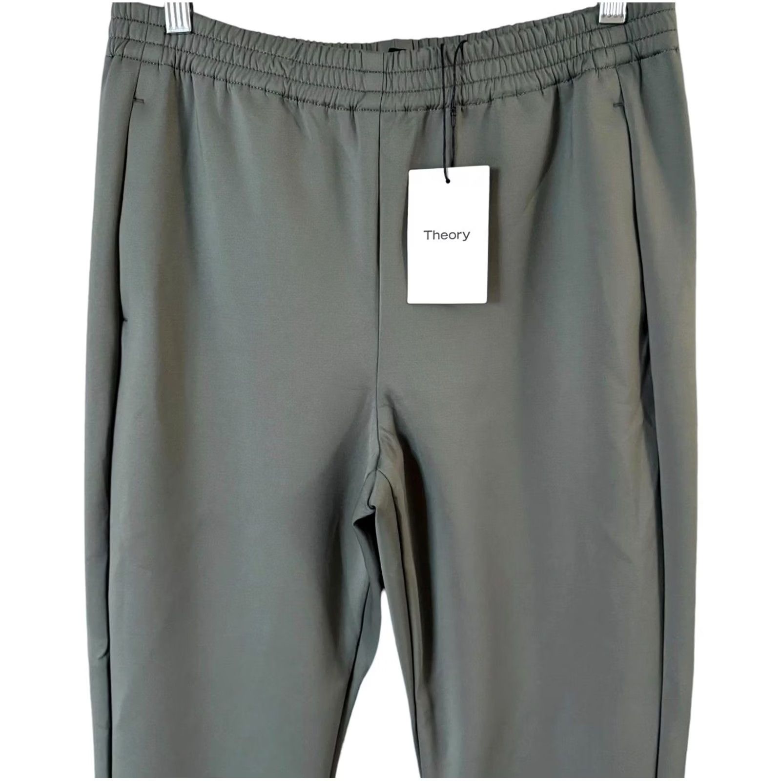 Theory Theory Knit Tech Tapered Pant Spruce Green Women's 8 High-Waisted Pull-On Pants Pockets City Modern Size 30" / US 8 / IT 44 - 5 Thumbnail