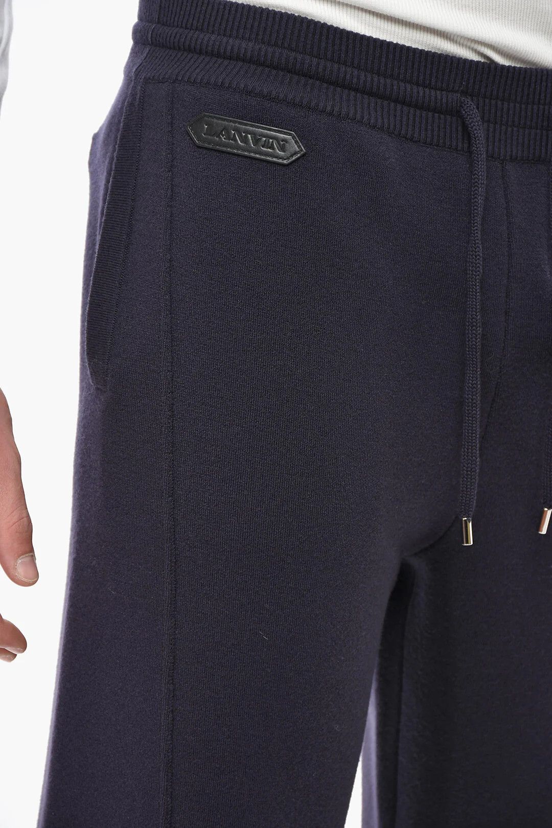 Lanvin og1mm0426 Merino Wool-Blend Casual Pant in Midnight Blue Size US 34 / EU 50 - 3 Thumbnail