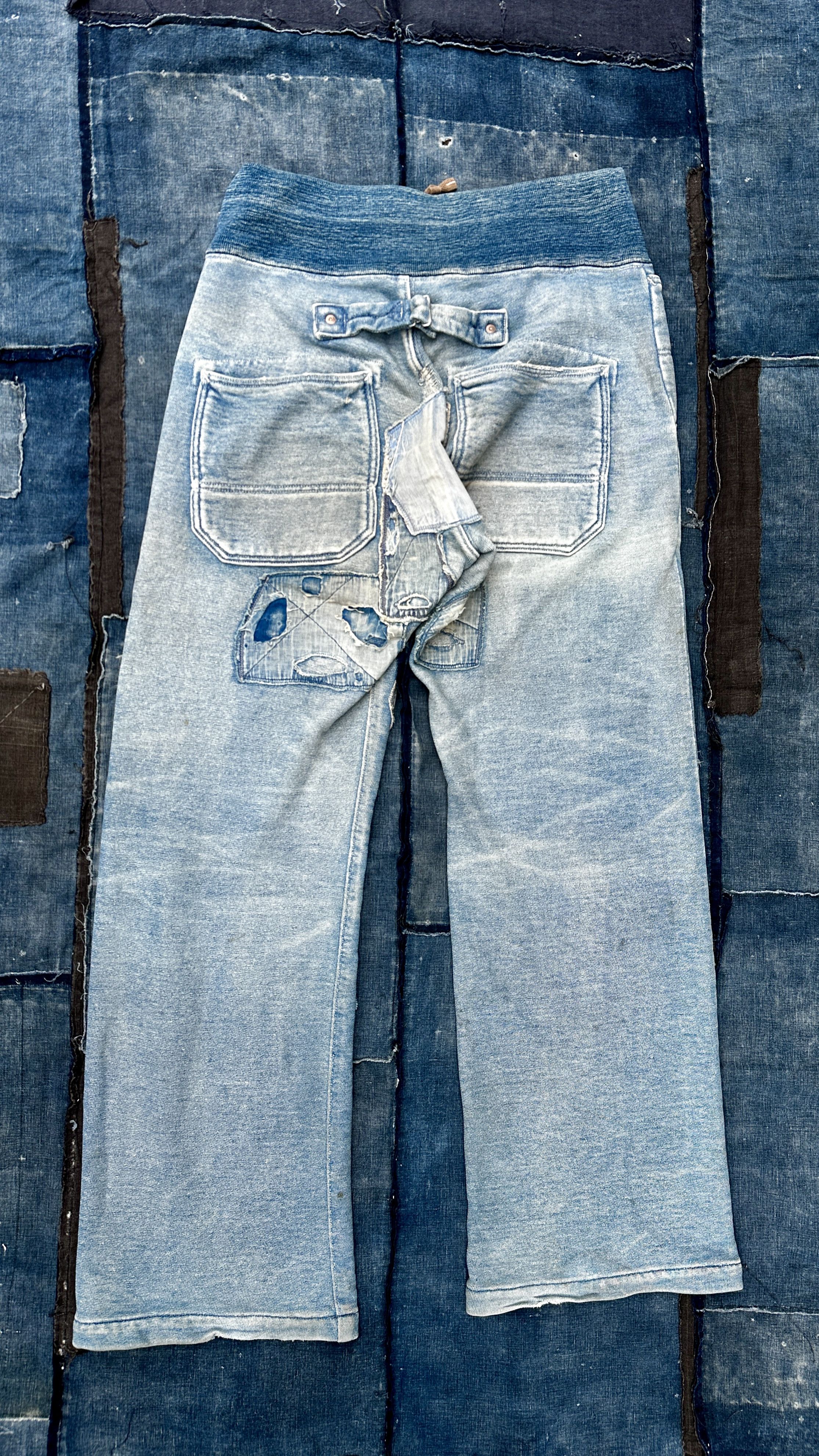 Kapital 2009 Buckleback denim Old man and the sea Boro Sweatpants Size US 36 / EU 52 - 3 Thumbnail
