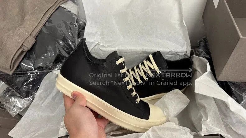 Rick Owens Rick Owens Low Top Leather Sneakers. Size US 10 / EU 43 - 2 Thumbnail