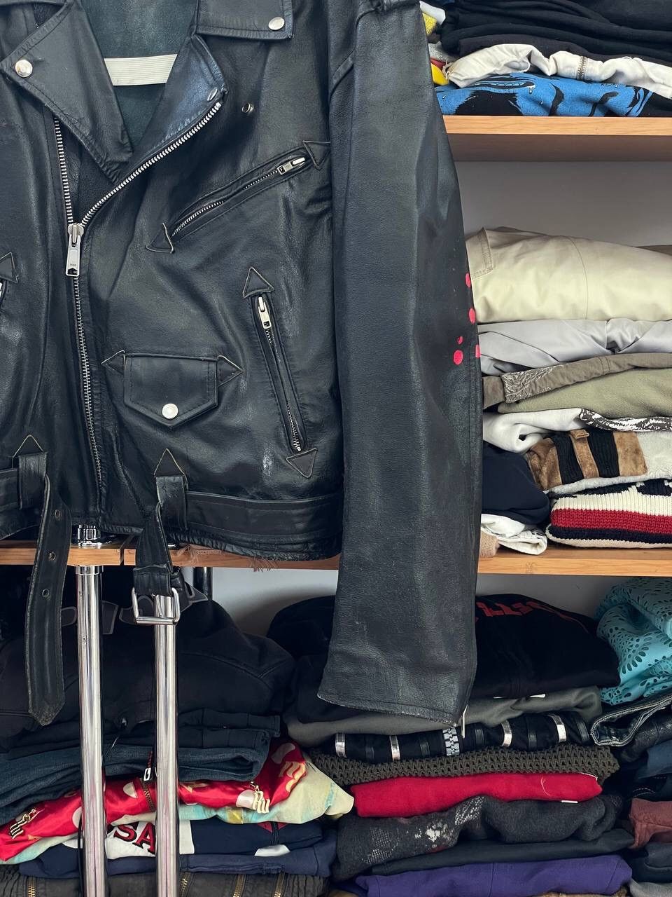 vintage heavy italian leather Y2k motorcycle jacket