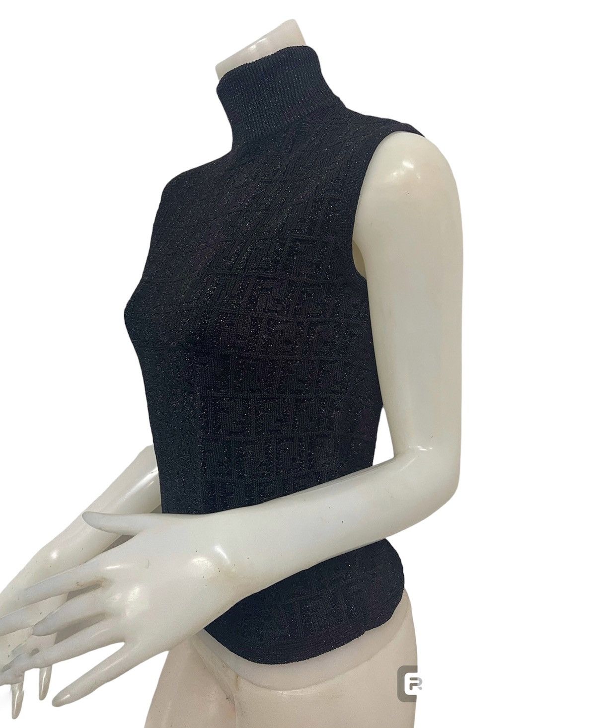 Fendi Vintage FENDI knitted monogram FF glitter tank top Size M / US 6-8 / IT 42-44 - 3 Thumbnail