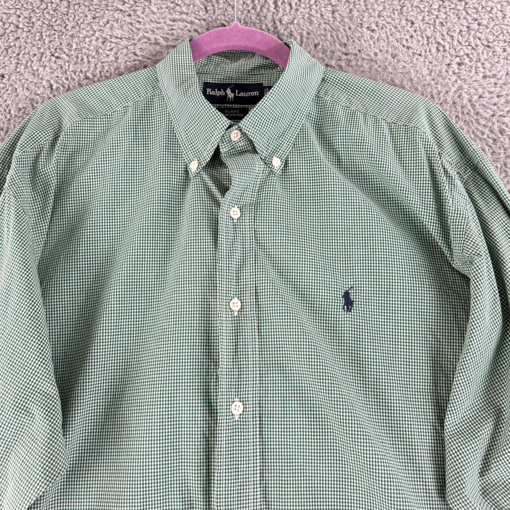 Ralph Lauren Ralph Lauren Button-Up Shirt Mens L Green Blaire Check 100% Cotton Size US L / EU 52-54 / 3 - 2 Thumbnail