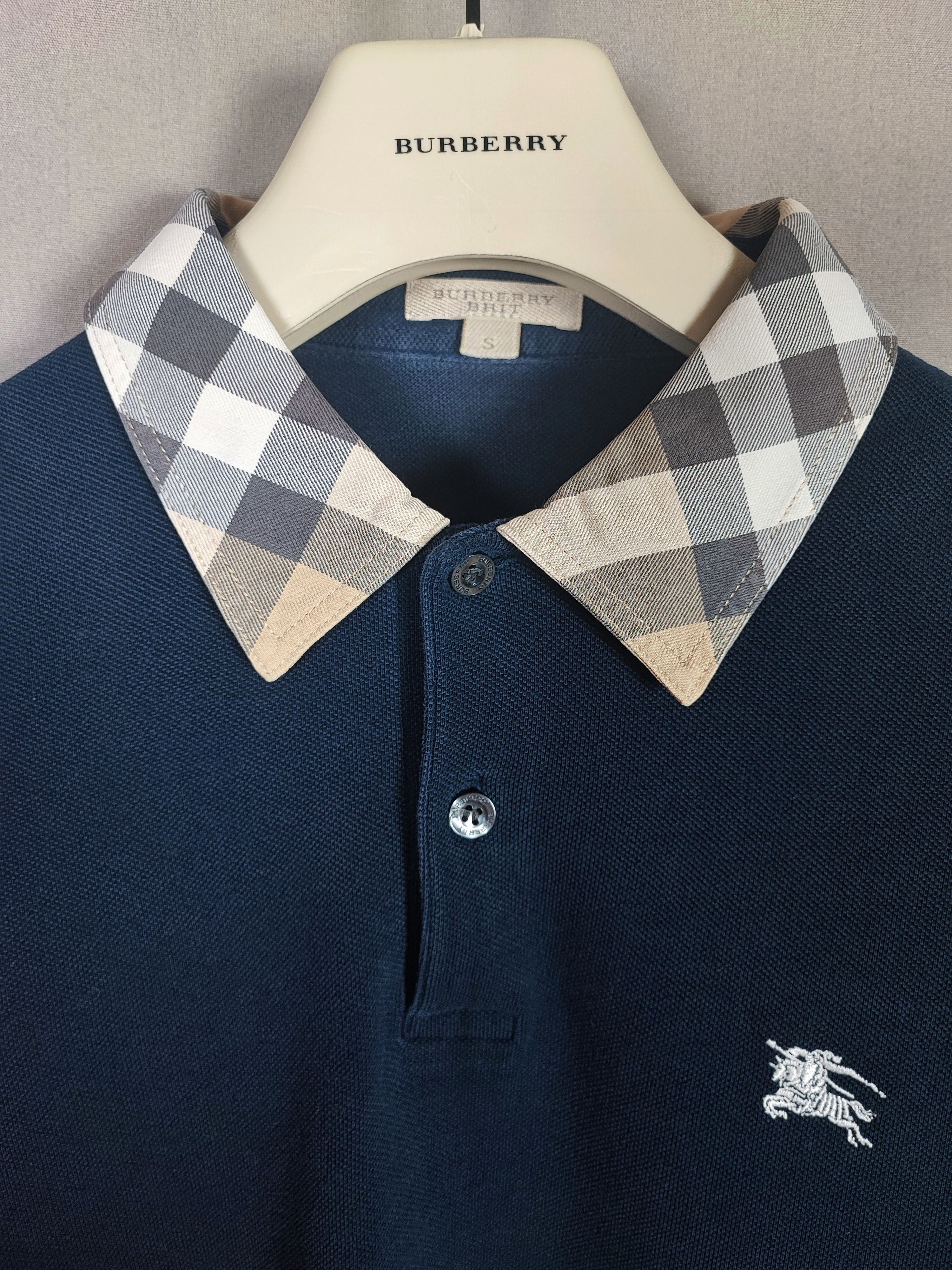 image of Burberry Polo Size S in Navy Blue, Men's