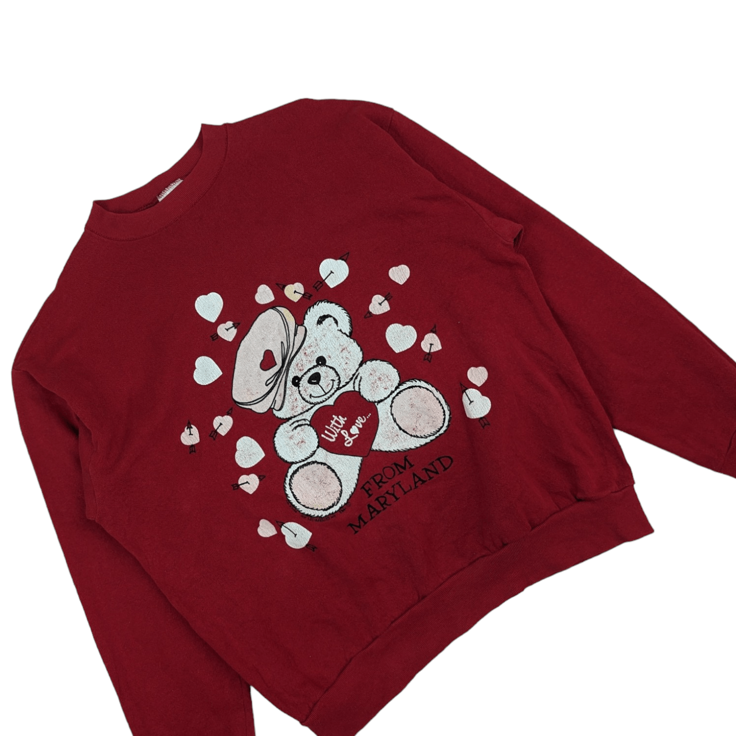 Tultex × Vintage Vintage 1992 TULTEX Teddy Bear With Love Jumper Sweatshirt Size US L / EU 52-54 / 3 - 2 Thumbnail