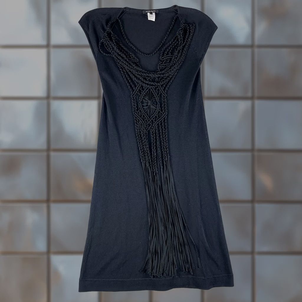 Nanette Lepore Nanette Lepore Womens Small Black Macramé Trim Pullover Dress Size S / US 4 / IT 40 - 1 Thumbnail
