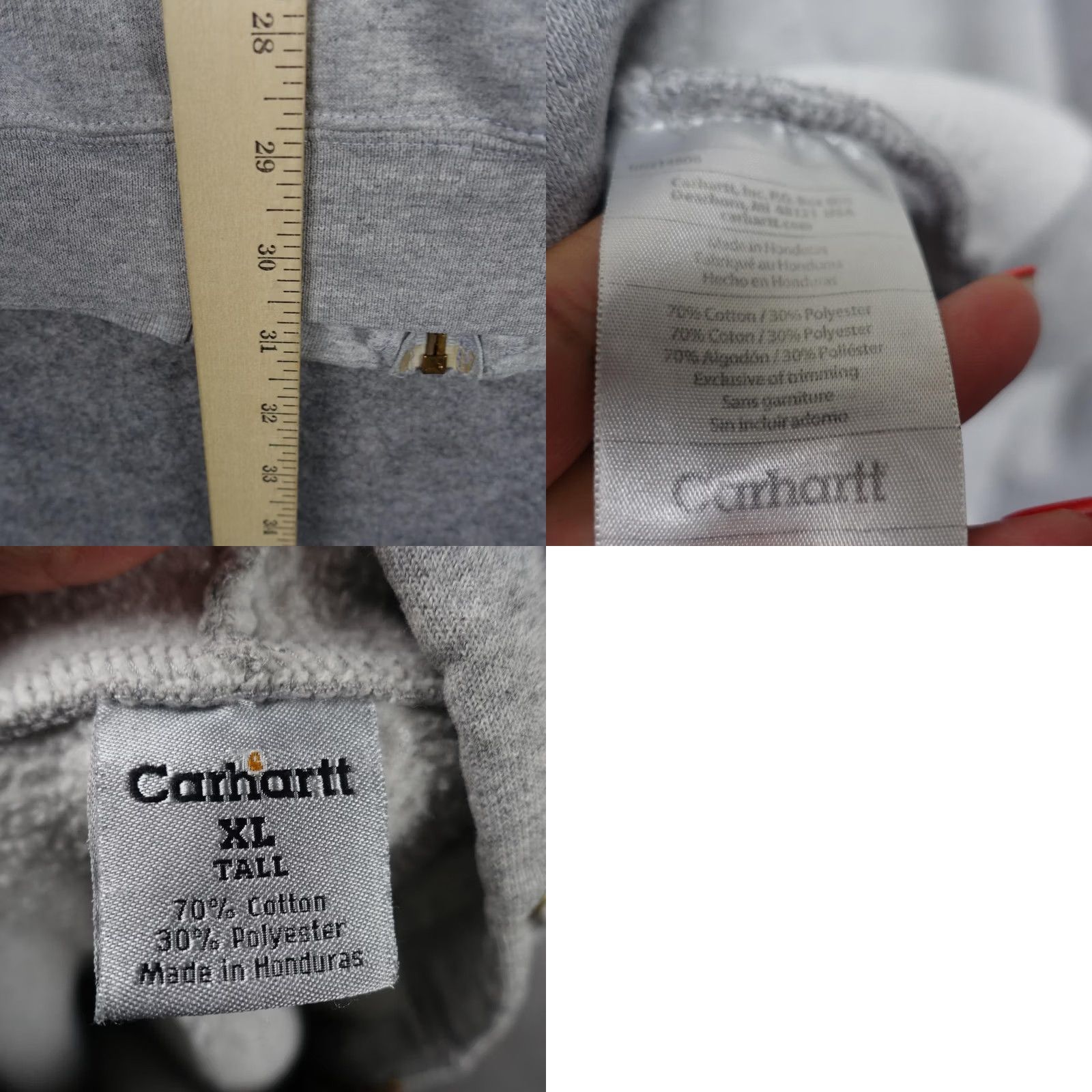 Carhartt Carhartt Hoodie Mens XLT Gray Full Zip Work Sweatshirt Pockets Logo VT Size US XL / EU 56 / 4 - 11 Thumbnail