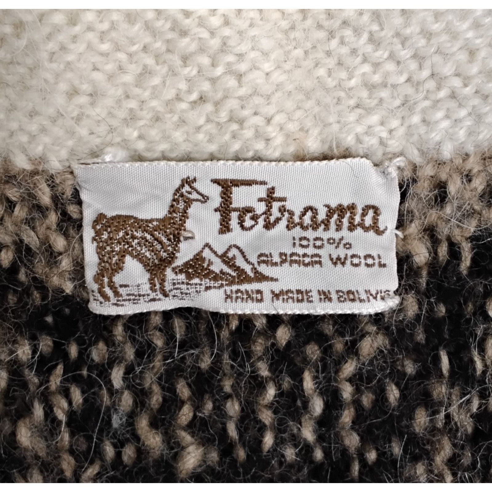Other Fotrama Shawl O/S Brown Fringe 100% Alpaca Wool Handmade Size ONE SIZE - 6 Thumbnail