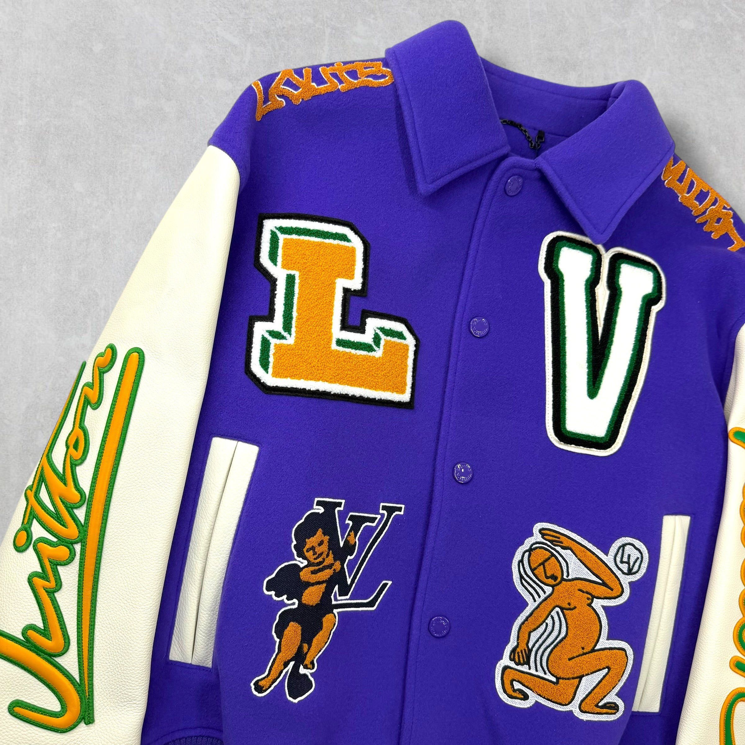 Louis Vuitton Louis Vuitton Frog Purple Varsity Jacket 50 (L) Size US L / EU 52-54 / 3 - 3 Thumbnail