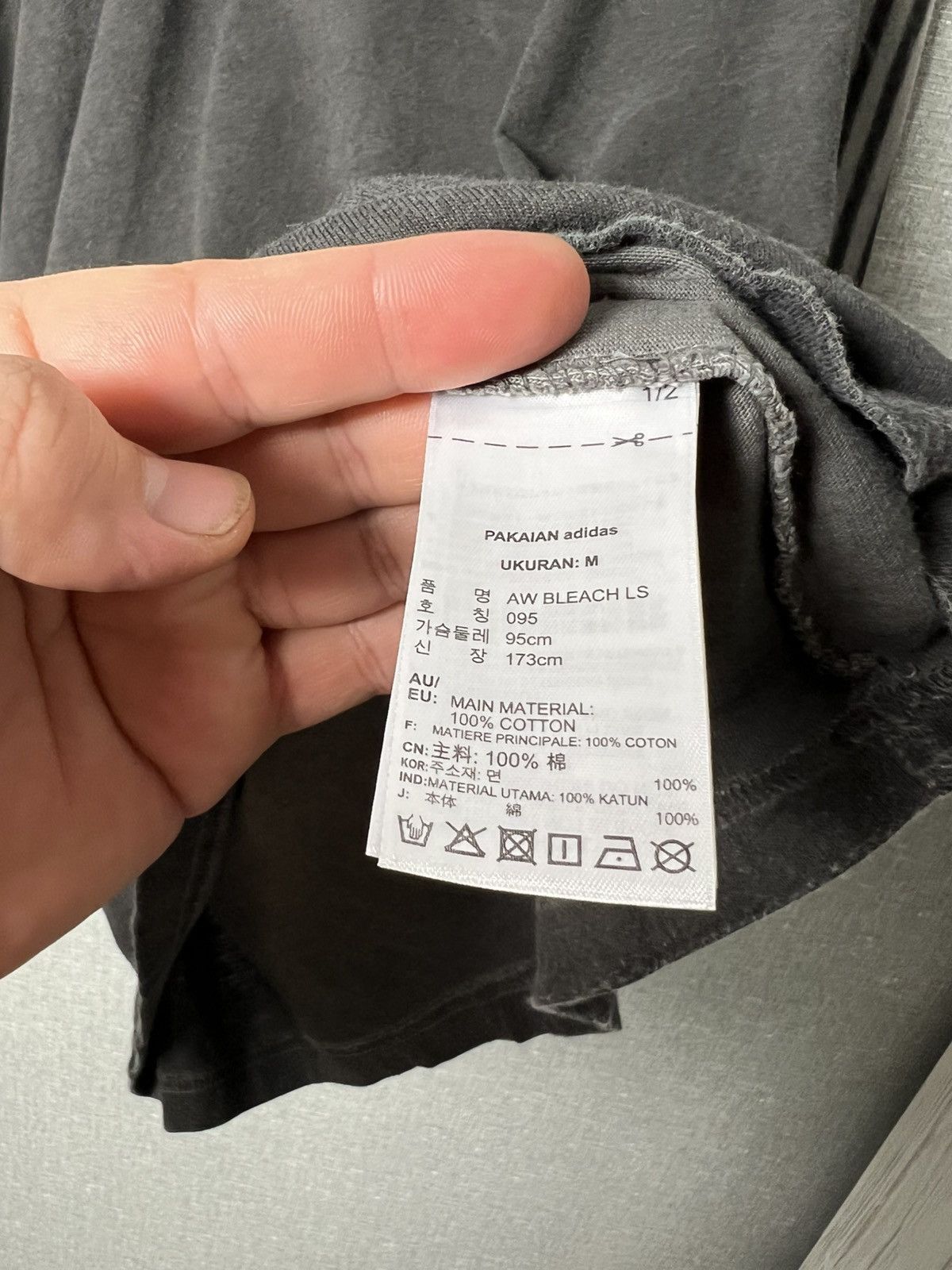 Adidas × Alexander Wang Alexander Wang Adidas Alt Dimension Washed Gray Long Sleeve Size US S / EU 44-46 / 1 - 13 Thumbnail