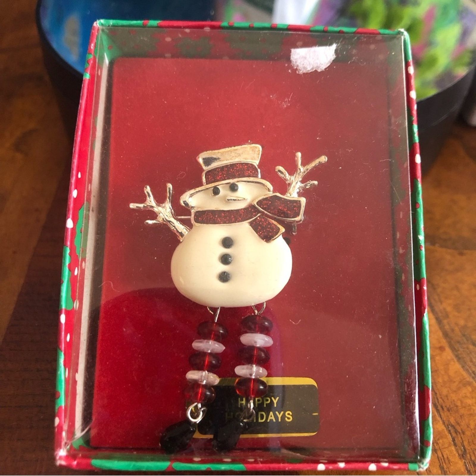 Jewelry Frosty the Snowman enamel stone brooch pin NIB Size ONE SIZE - 5 Thumbnail