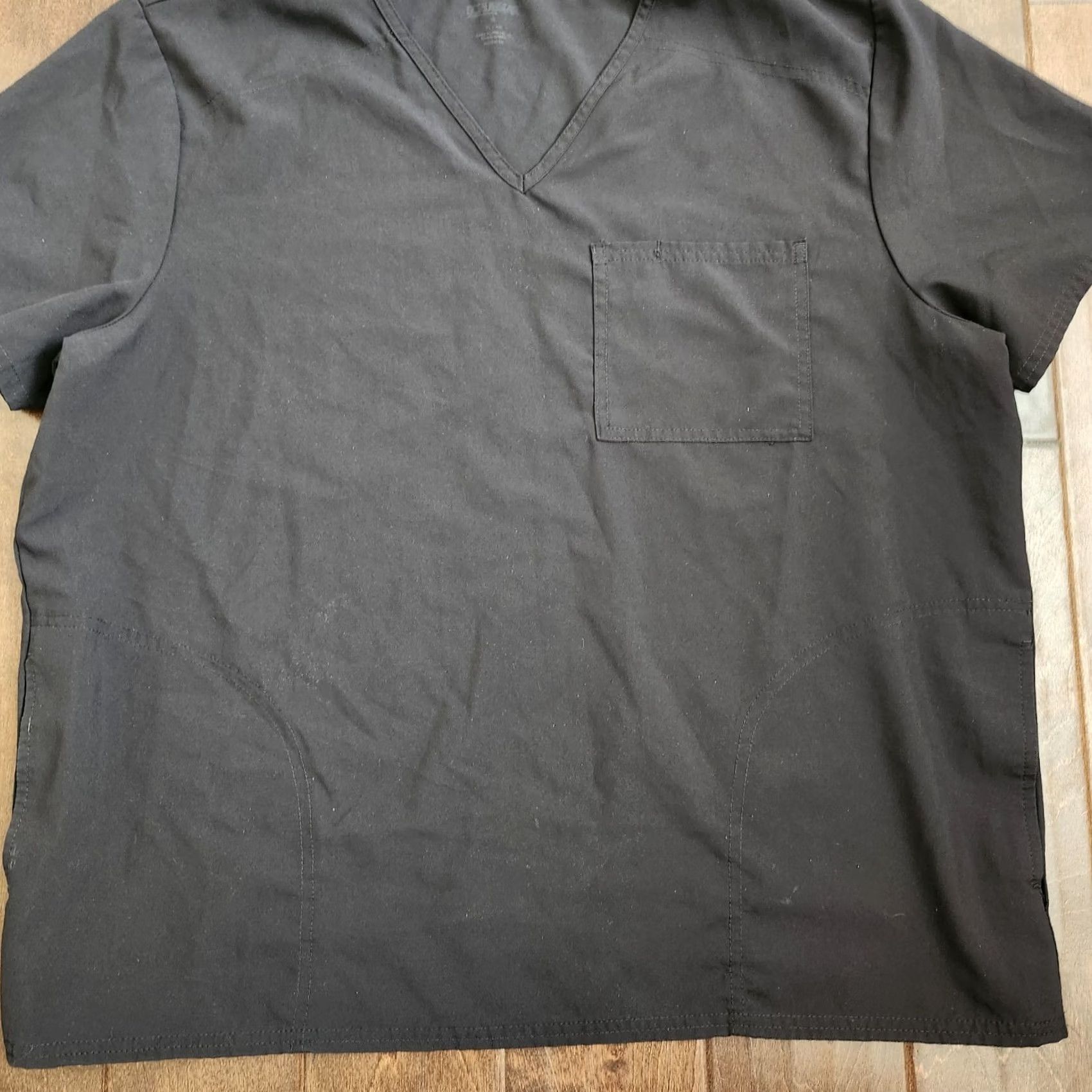Vintage Scrubstar Women's Black Pocket Scrub Top XL Top, Pocket, Medical, Scrubstar, Women, Black, Solid, XL, Scrub Top Size XL / US 12-14 / IT 48-50 - 7 Thumbnail