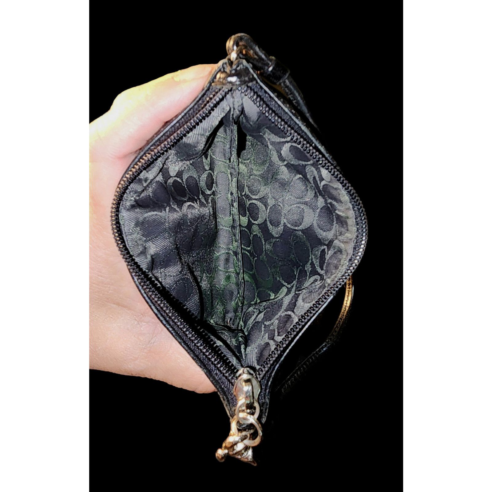 Coach Coach Black Leather Small Wristlet Size ONE SIZE - 3 Thumbnail