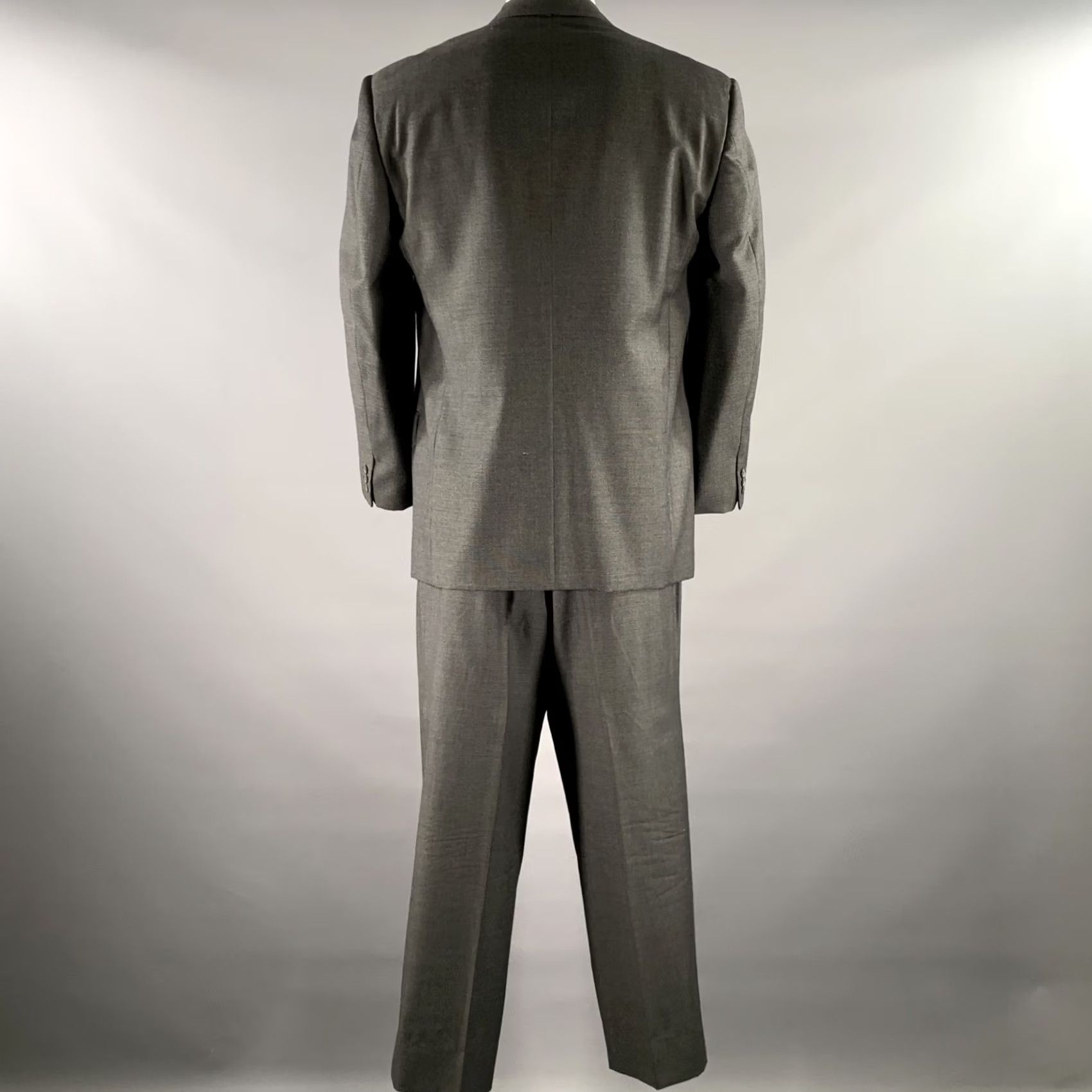Ermenegildo Zegna ERMENEGILDO ZEGNA Suit Grey Black Nailhead Wool Peak Lapel Size 46 Mens Size 36R - 3 Thumbnail