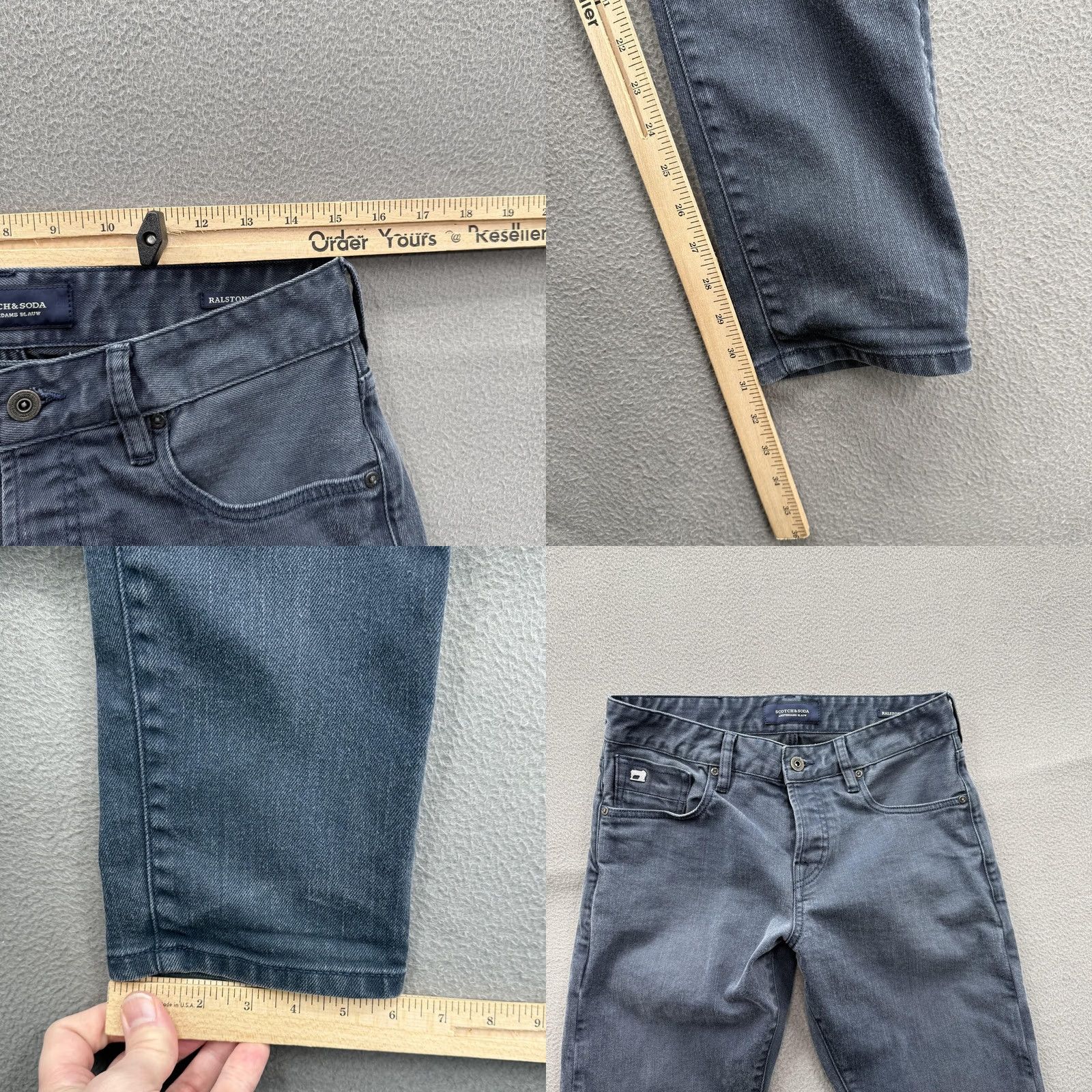 Scotch & Soda Scotch & Soda Ralston Jeans Mens 30x32 Blue Slim Taper Stretch Denim Authentic Amsterdams Blauw Jeans Adjustable Waist 30 Inseam 32 Size US 30 / EU 46 - 8 Thumbnail