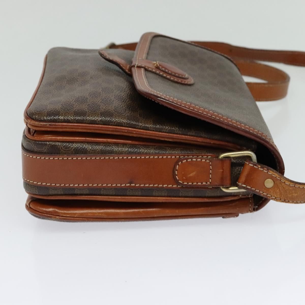 Celine CELINE Macadam Canvas Shoulder Bag Pvc Leather Brown Gold Size ONE SIZE - 5 Thumbnail