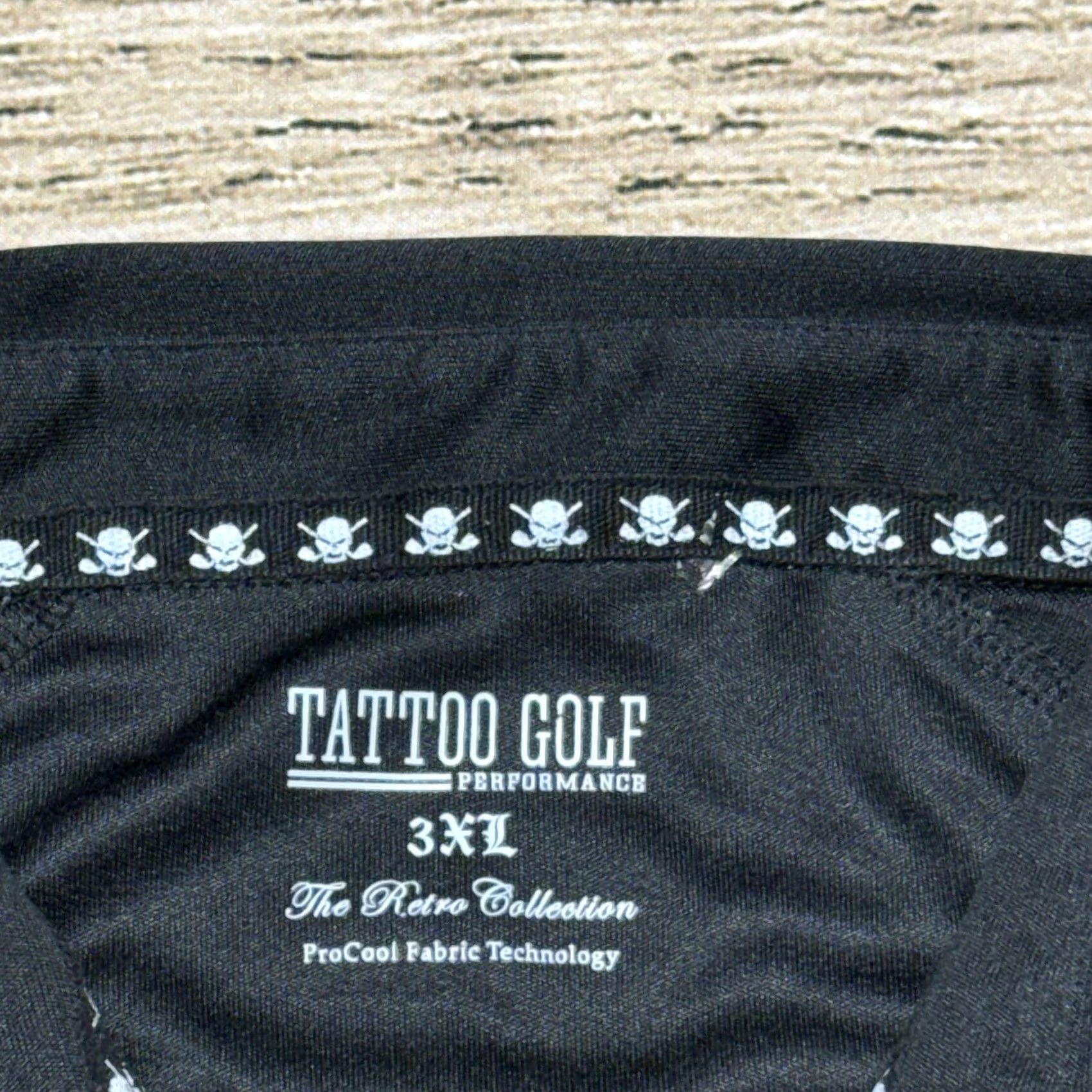 Vintage Tattoo Golf Polo Shirt Mens 3XL Black Striped Skull Retro Collection Performance Shirt Size US XXL / EU 58 / 5 - 3 Thumbnail