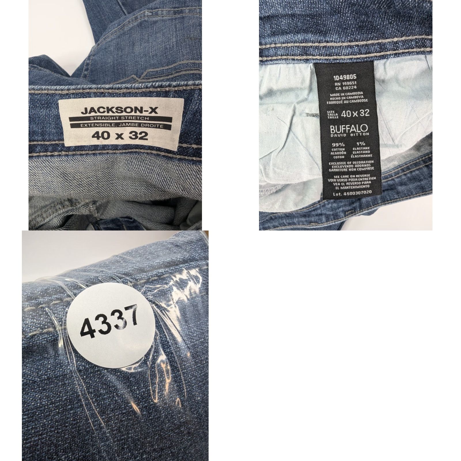 Buffalo David Bitton Buffalo David Bitton Jeans Buffalo David Bitton Jeans Jackson-X Men's 40x32 Straight Jeans Stretch Color: Blue Size US 43 - 8 Thumbnail