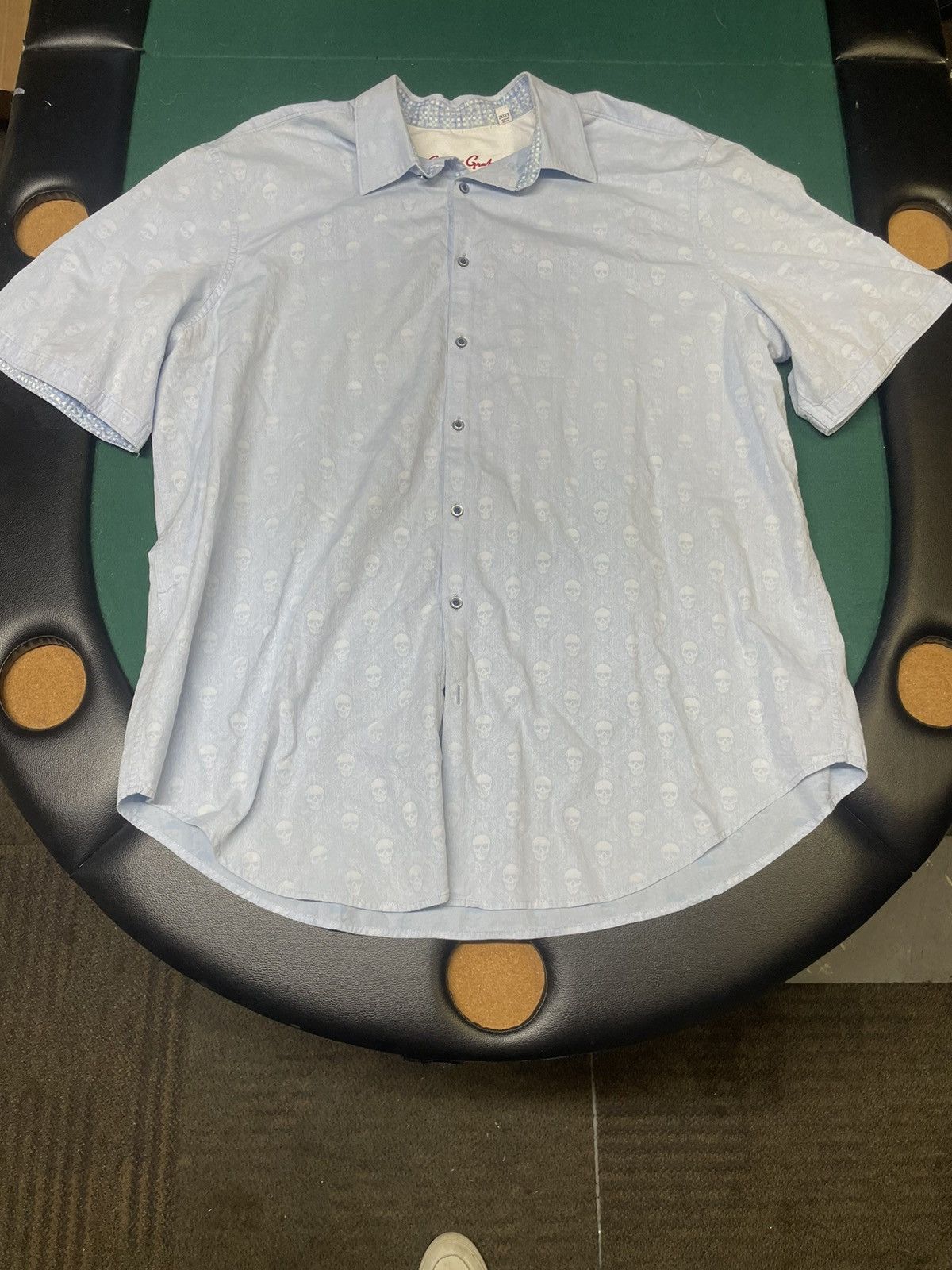 Robert Graham Robert Graham Light Blue Skull Pattern Button-Up (2XLT) Size US XXL / EU 58 / 5 - 2 Thumbnail
