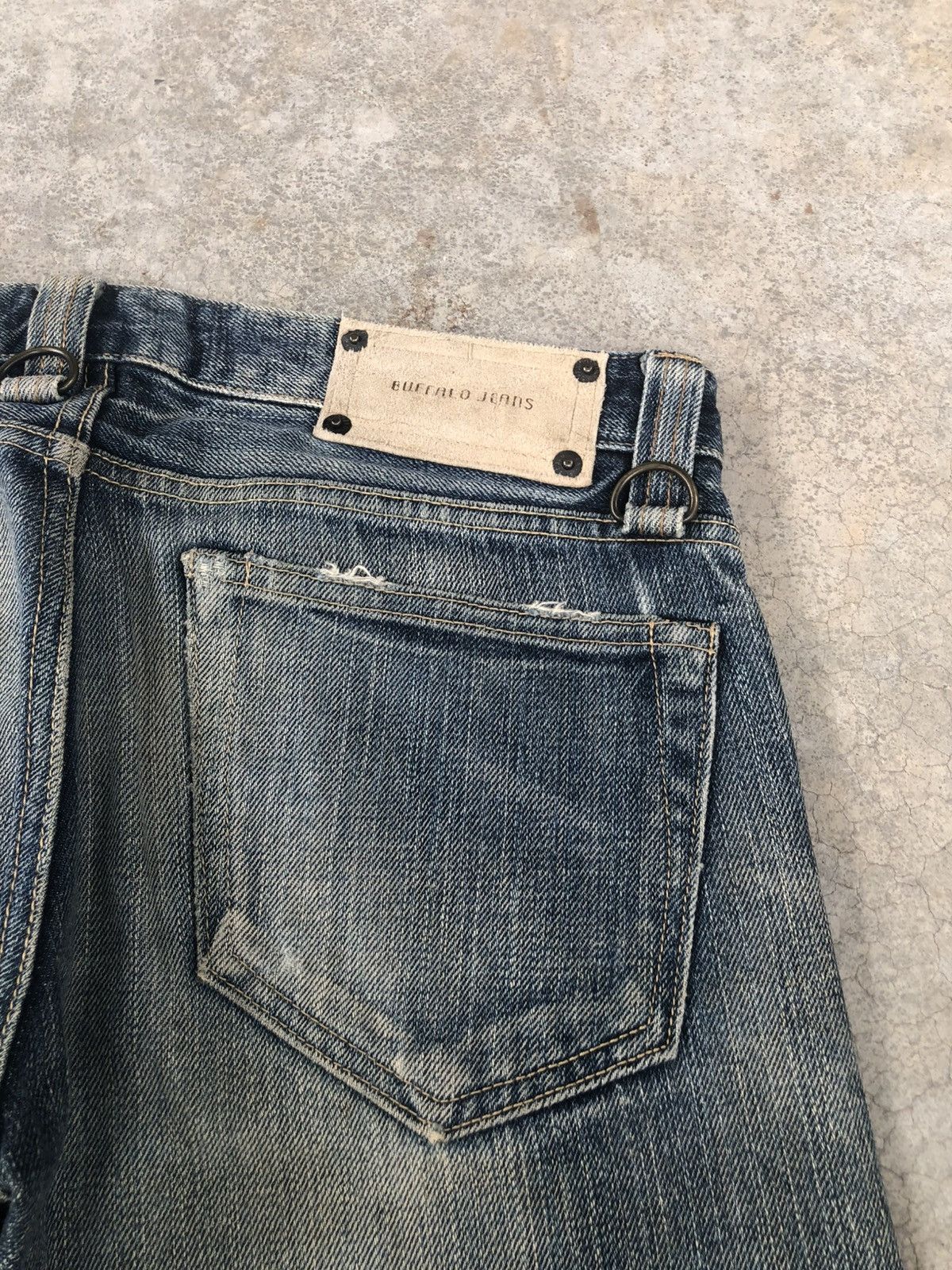 BUFFALO BOBS Buffalo Flared Selvedge Jeans Distressed Denim Size US 31 - 18 Thumbnail