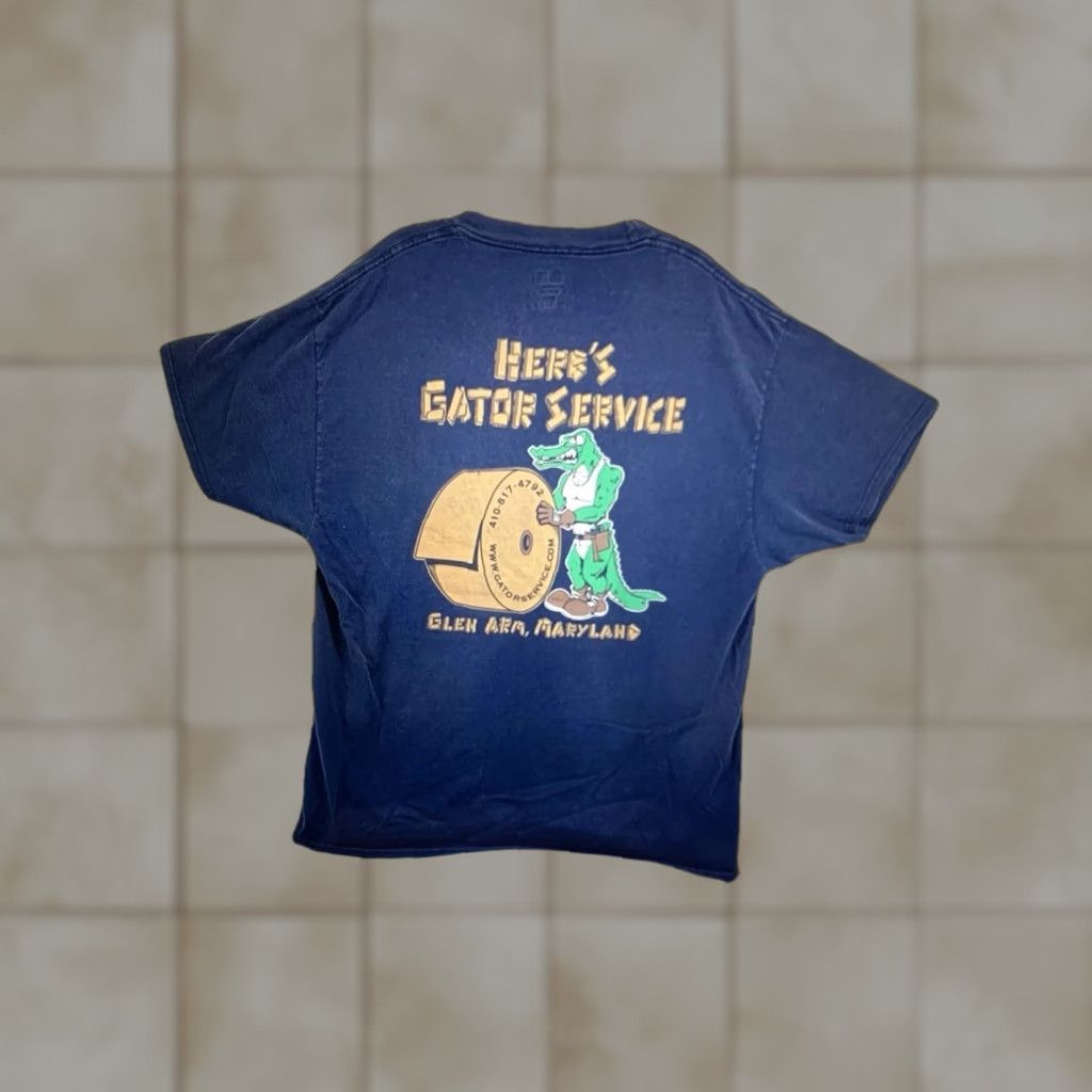 Hanes VINTAGE Hanes Men’s T-Shirt XL Short Sleeve Crew Neck Graphic Print 90s Workwear Gators Blue Size US XL / EU 56 / 4 - 1 Thumbnail