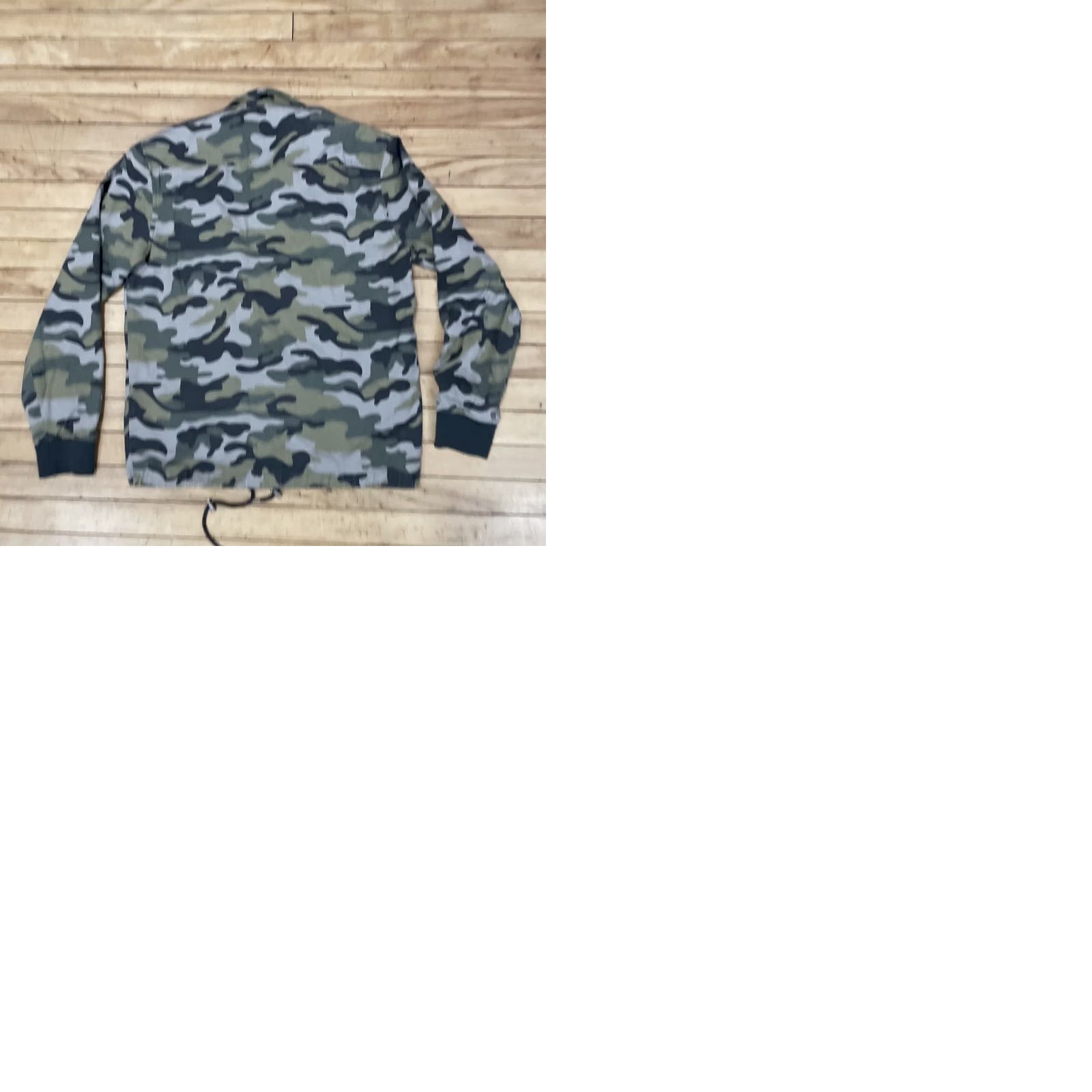 Forever 21 FOREVER 21 Jacket Men S Camouflage Army Green Gray Lined Bomber Button Snap Waist Cinched Canvas Polyester Casual Military Style 90s Size US S / EU 44-46 / 1 - 12 Thumbnail