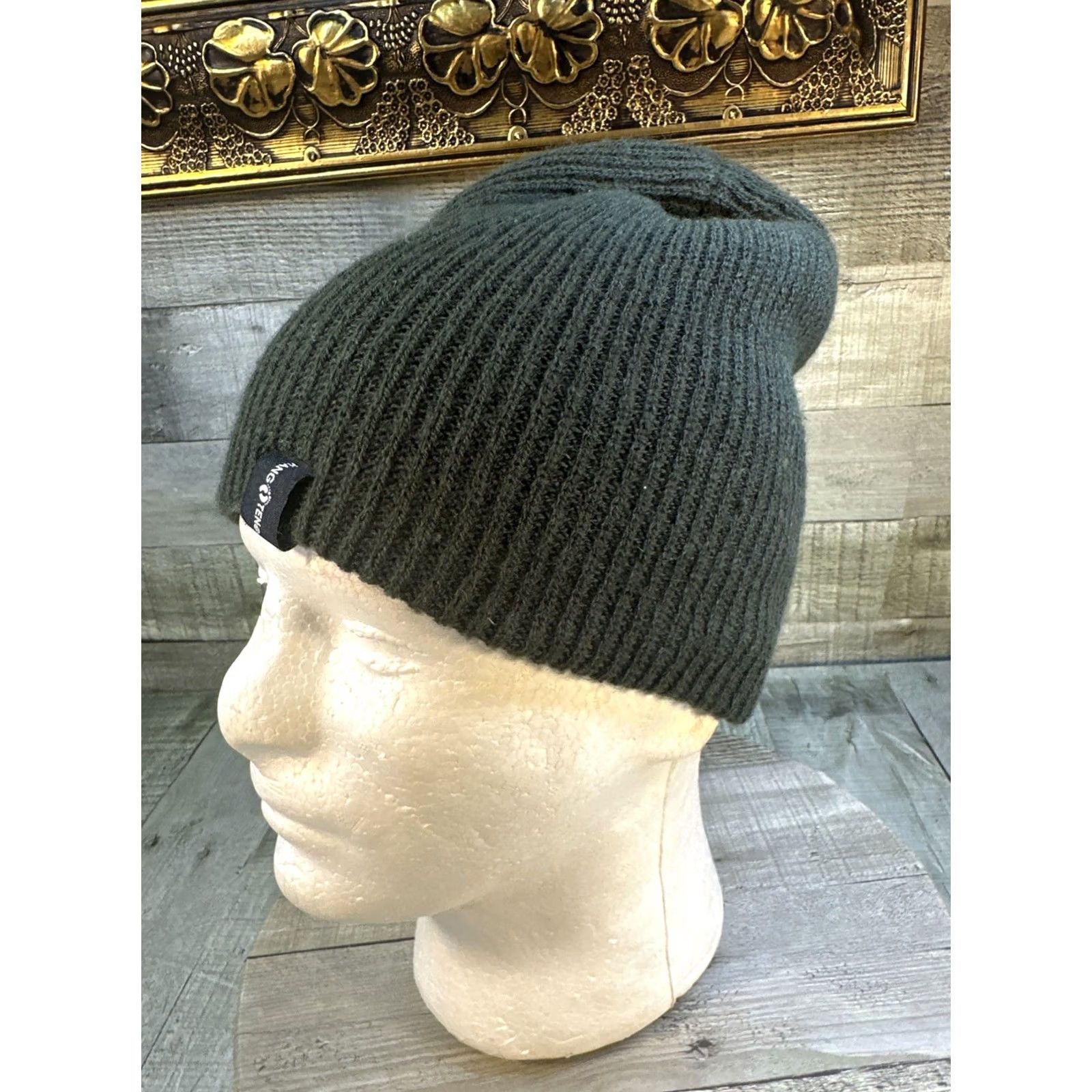 Hang Ten VINTAGE Hang Ten Beanie Olive Green Knit Hat Surf Skatewear Winter Mens Size ONE SIZE - 3 Thumbnail