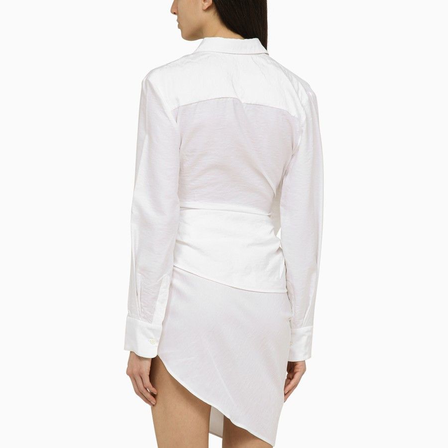 Jacquemus o1d2blof0824 Viscose Bahia Shirt in White Size XS / US 0-2 / IT 36-38 - 3 Thumbnail