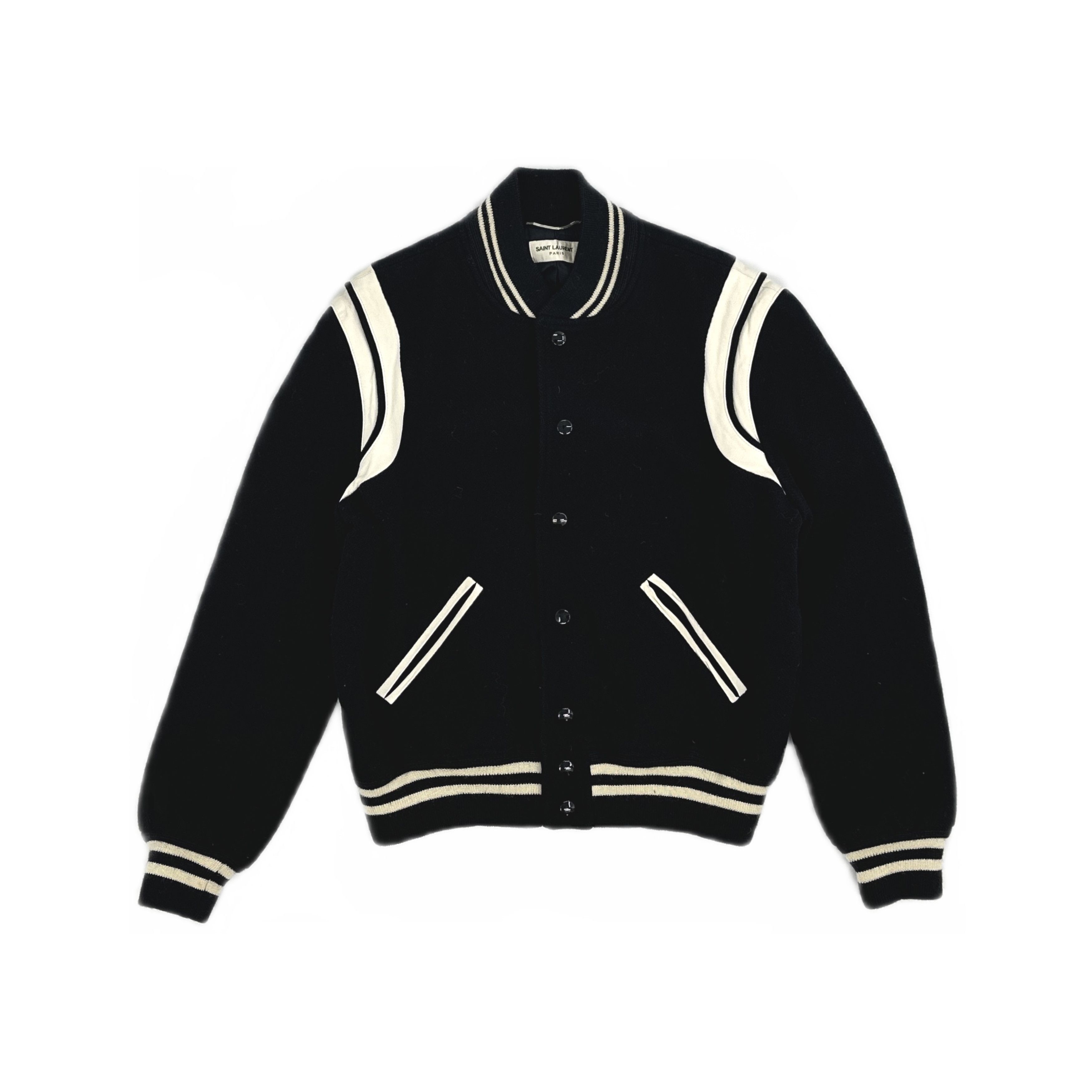 Saint Laurent Paris Saint Laurent Contrast Striped Bomber Jacket Size M Size US M / EU 48-50 / 2 - 1 Thumbnail