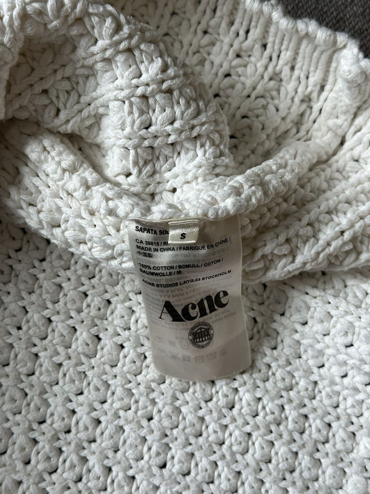 Acne Studios Acne Studios Sapata Solid PSS13 waffle knitted sweater Size S / US 4 / IT 40 - 5 Thumbnail