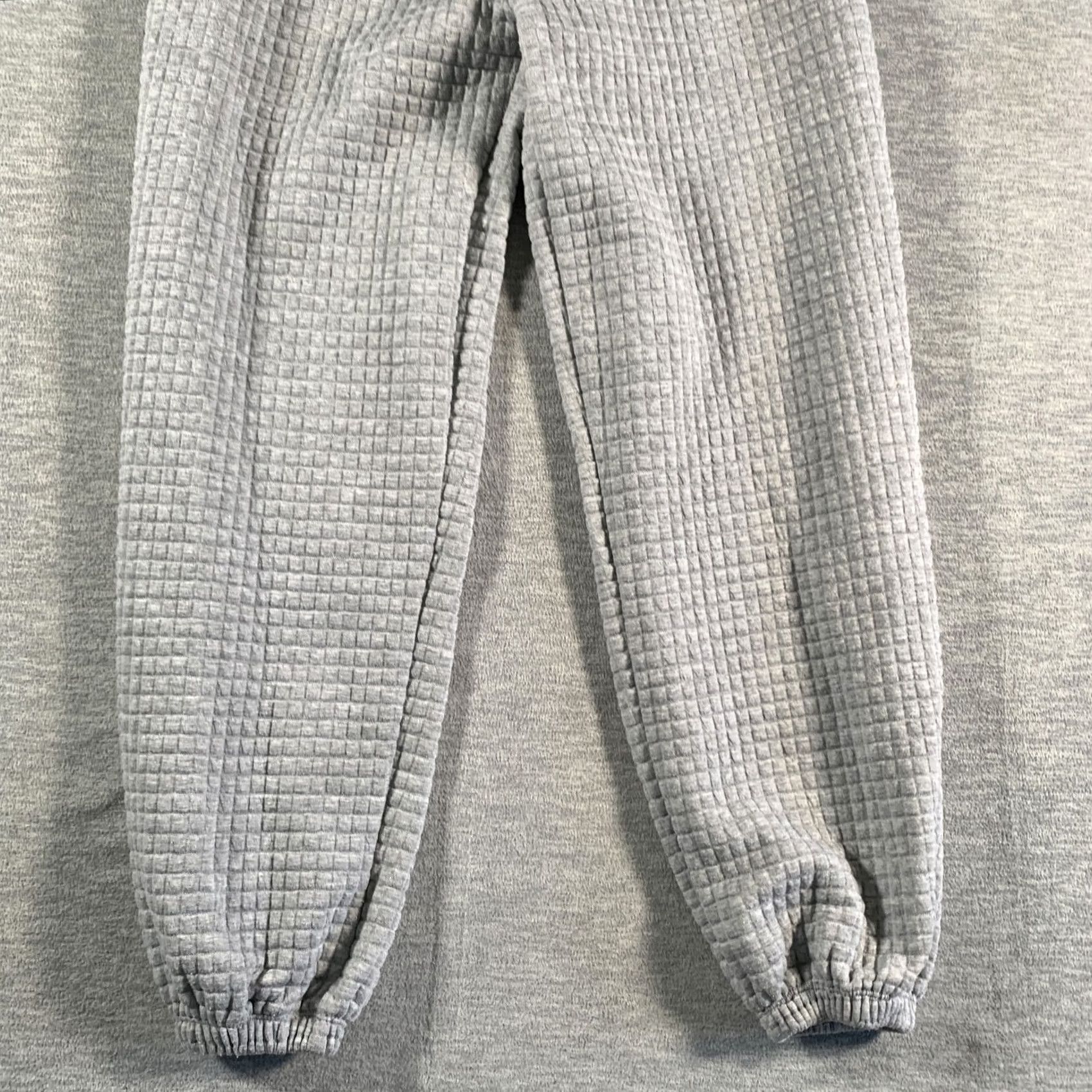 PRINCESS POLLY Princess Polly Pants Womens 4 Gray Waffle Knit Jogger Loungewear Cozy Casual Pants Size 27" / US 4 / IT 40 - 3 Thumbnail