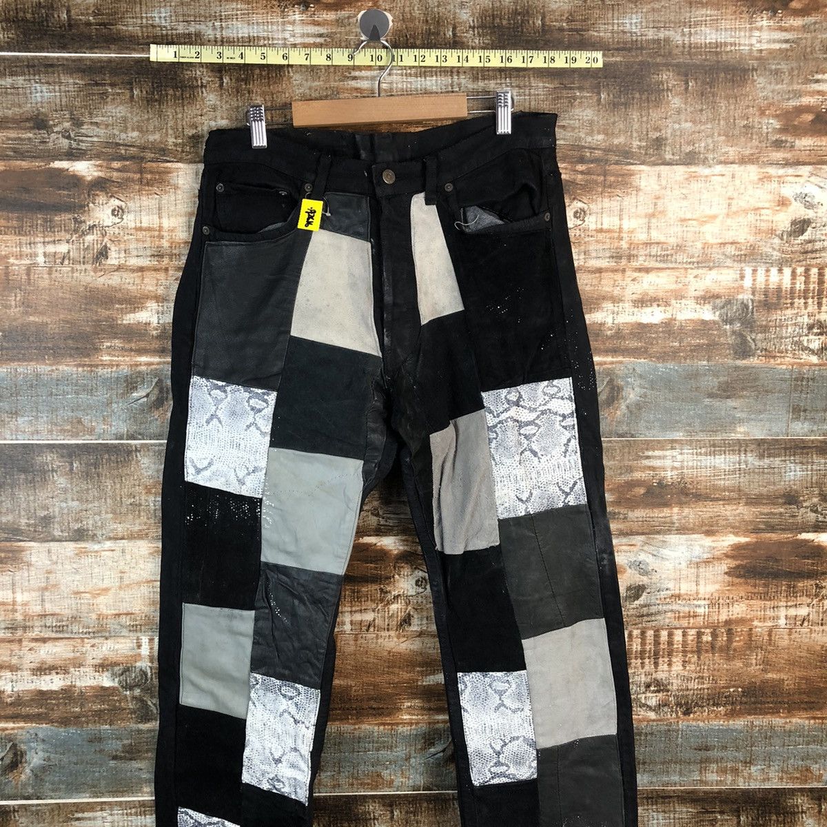 Levi's DLL Hippie Levis Black patchwork vintage Denim Pants #A2616 Size US 32 / EU 48 - 2 Thumbnail