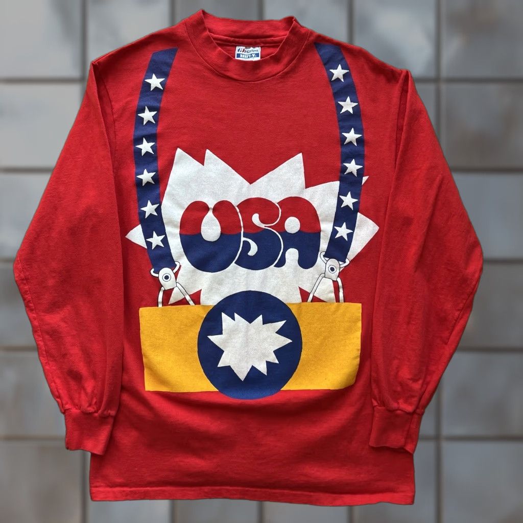 Vintage VINTAGE Team USA Shirt Large Red 80s Art USA Men T-Shirt Crew Neck Long Sleeve Knit Cotton Logo Print Overall Size US L / EU 52-54 / 3 - 1 Thumbnail