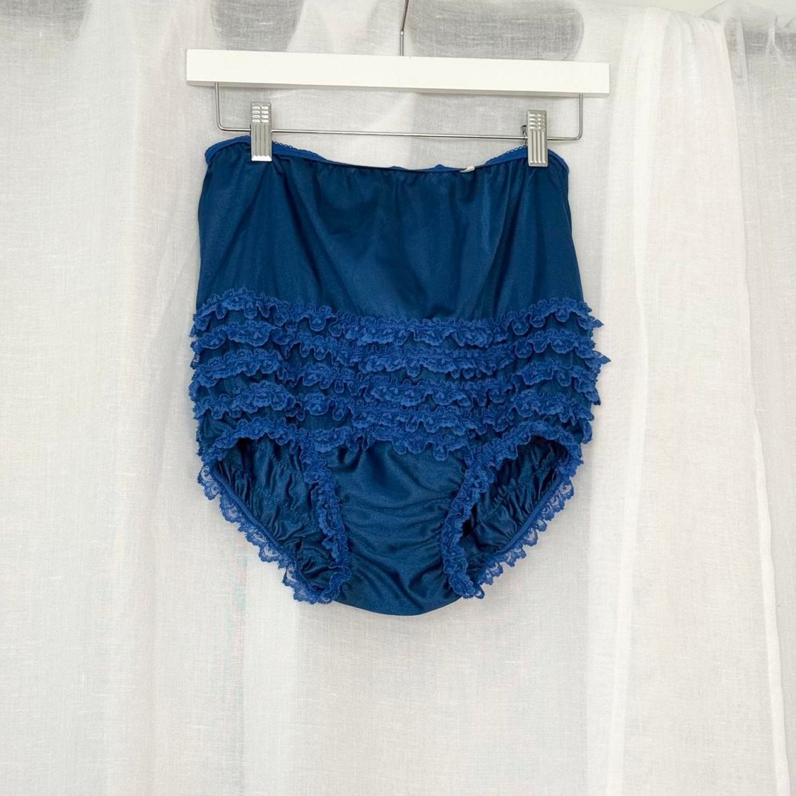 Vintage ✿ vintage 60’s cobalt lace ruffle bloomers ✿ Size 30" / US 8 / IT 44 - 3 Thumbnail