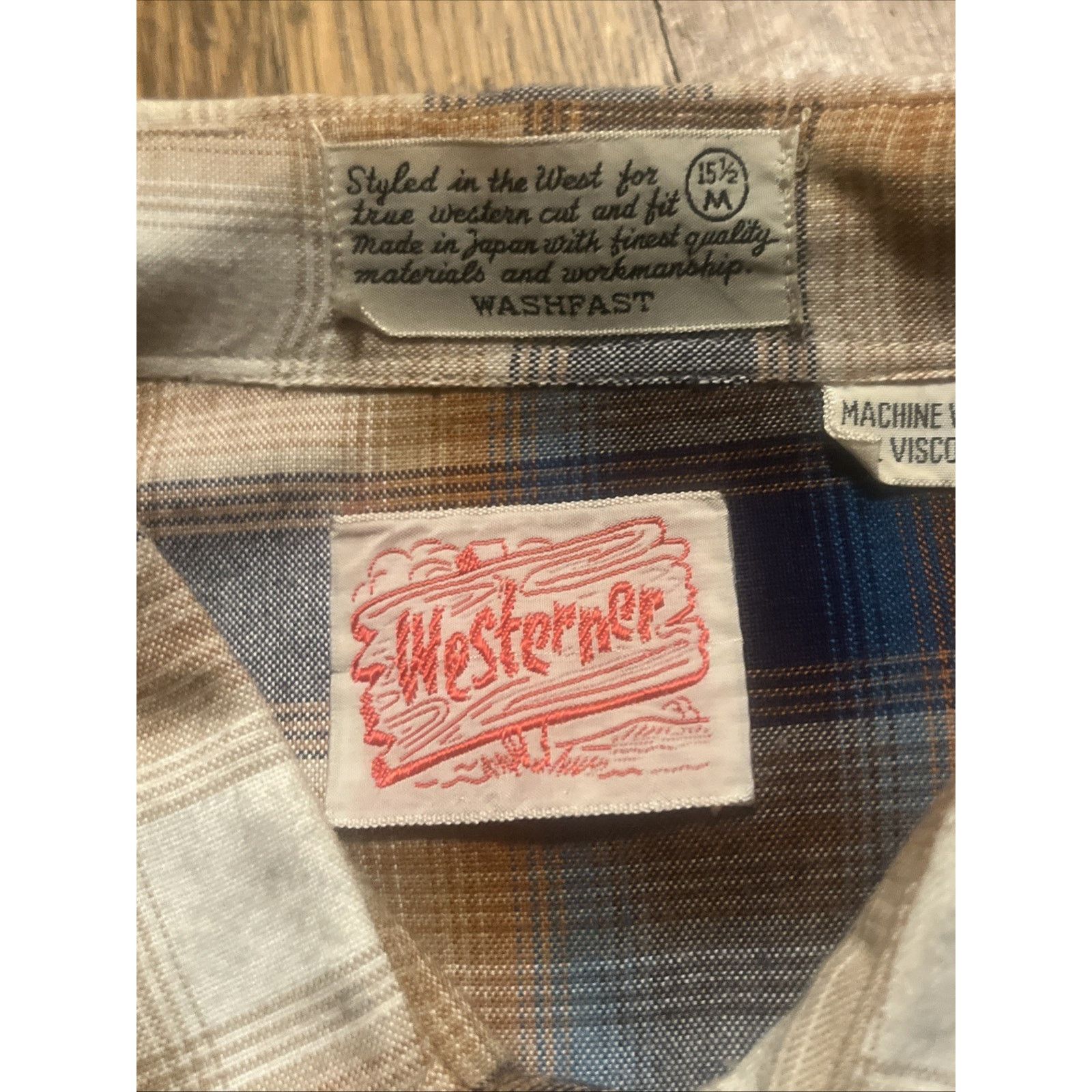 The Unbranded Brand Vtg 50s Heavy Rayon Shadow Plaid Shirt Sawtooth Pearl Snap M Size US M / EU 48-50 / 2 - 22 Thumbnail