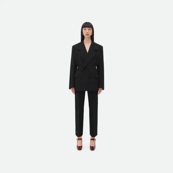 Bottega Veneta o1n1vont1224 Melange Wool Jacket in Black Size M / US 6-8 / IT 42-44 - 1 Preview