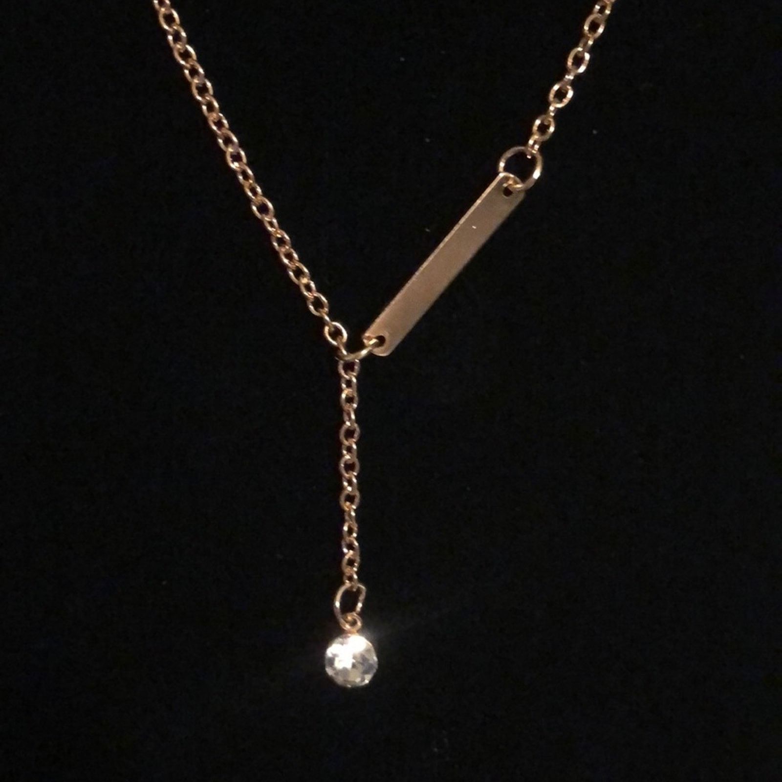 Other Simple Bar with Stone Lariat Necklace Size ONE SIZE - 1 Thumbnail