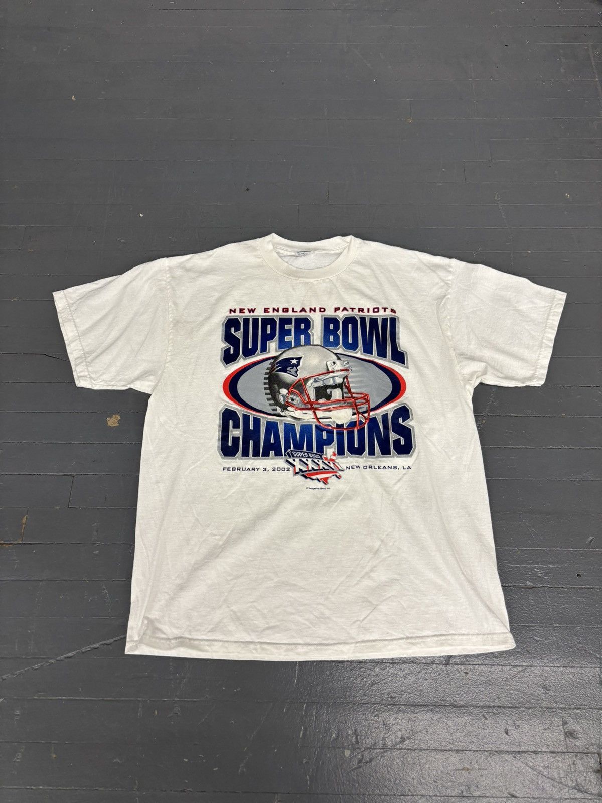NFL × Vintage Y2K 2002 Super Bowl xxxvi champions patriots tee Size US XL / EU 56 / 4 - 1 Thumbnail