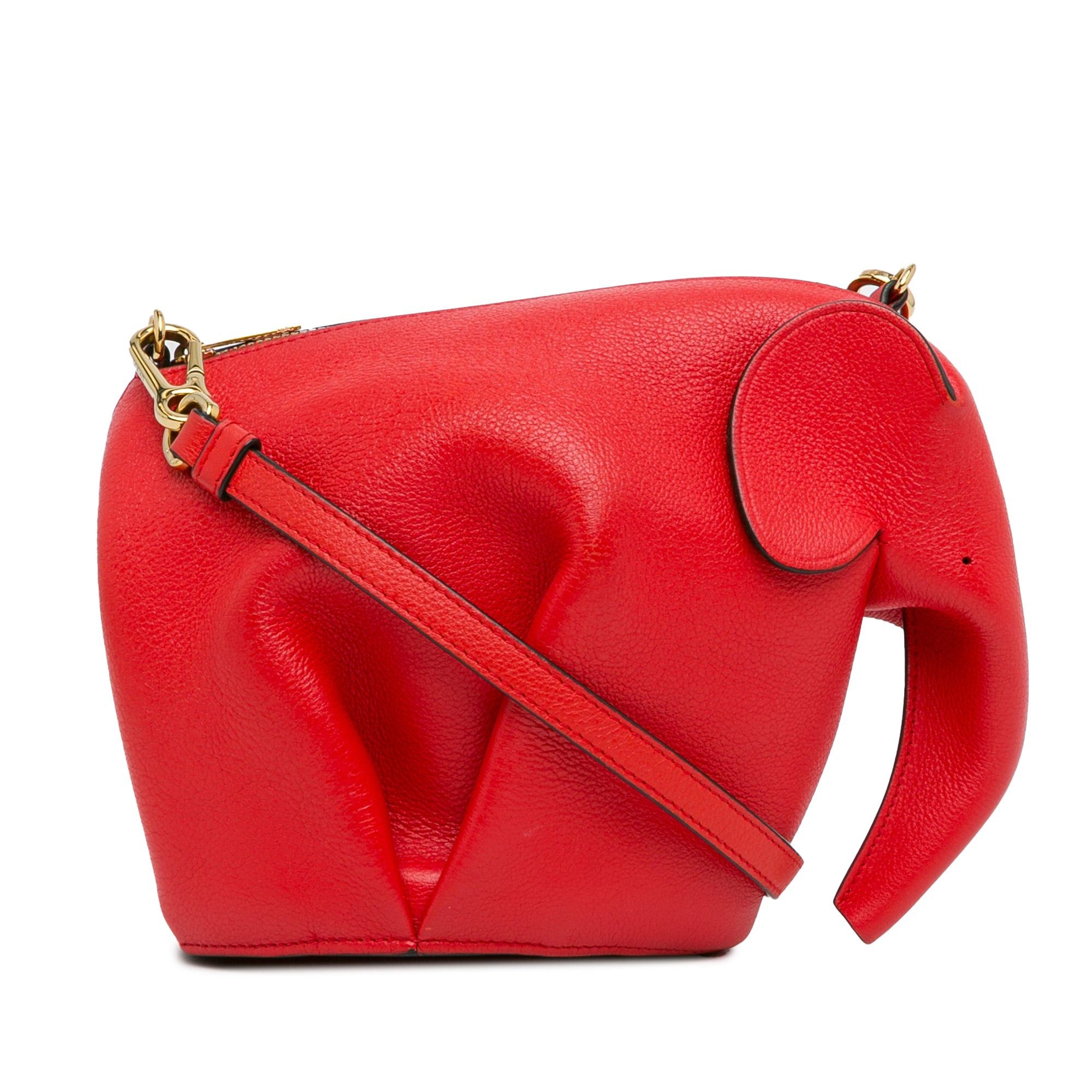 Loewe LOEWE Mini Leather Elephant Crossbody Red Size ONE SIZE - 1 Thumbnail