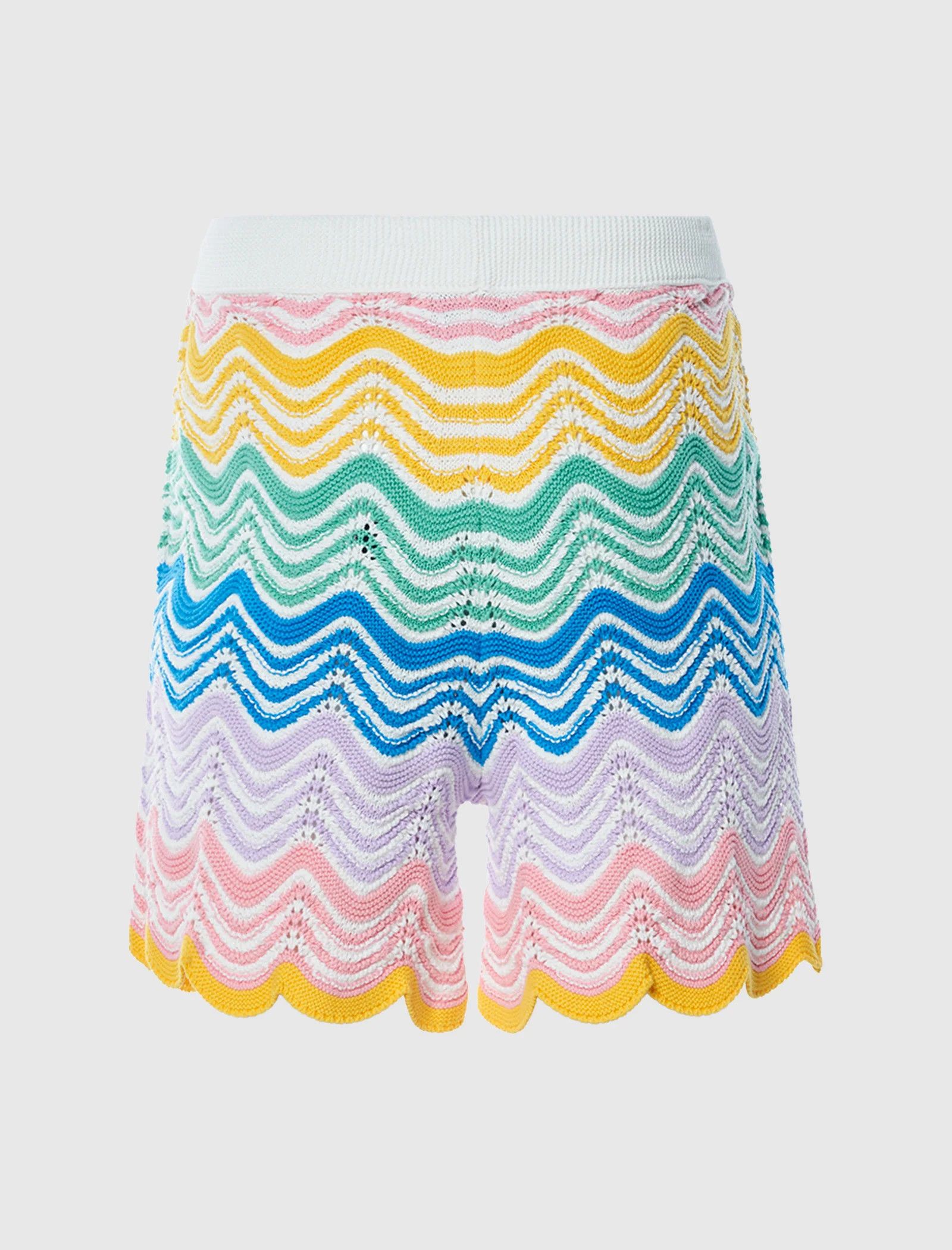 Casablanca o1mle0326 Wave Knit Shorts in Multicolor Size US 40 / EU 56 - 3 Thumbnail