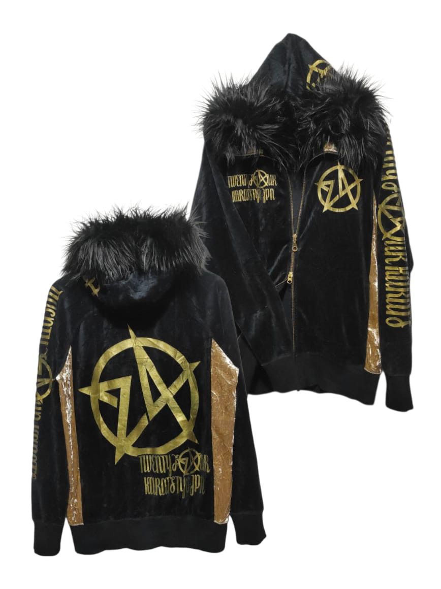 Japanese Brand 24 Karate Velvet double zip fur hoodie LGB style Size US L / EU 52-54 / 3 - 2 Thumbnail