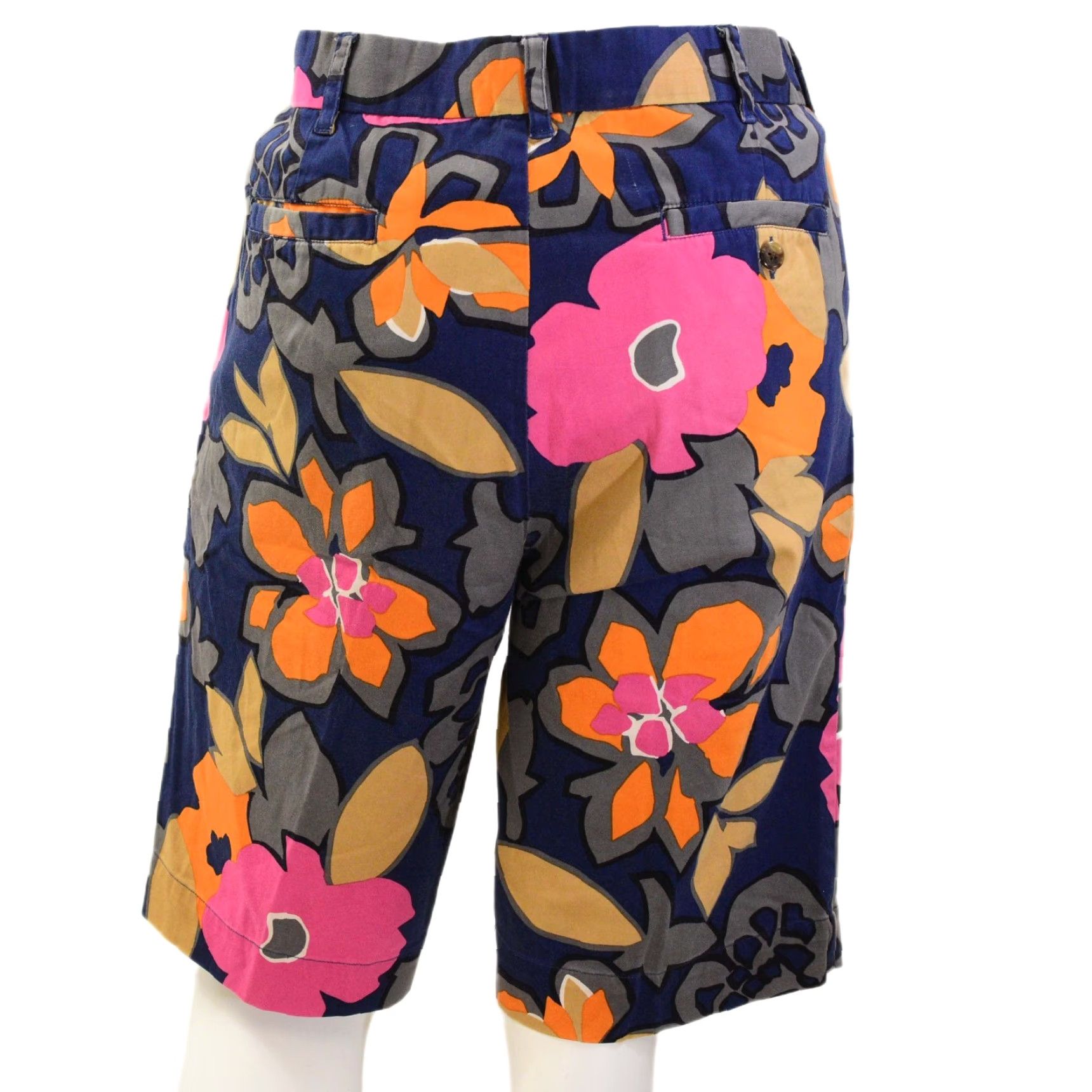 VINTAGE Loudmouth Men’s Golf Shorts 34 Navy Floral Cotton Resortwear Y2K Summer